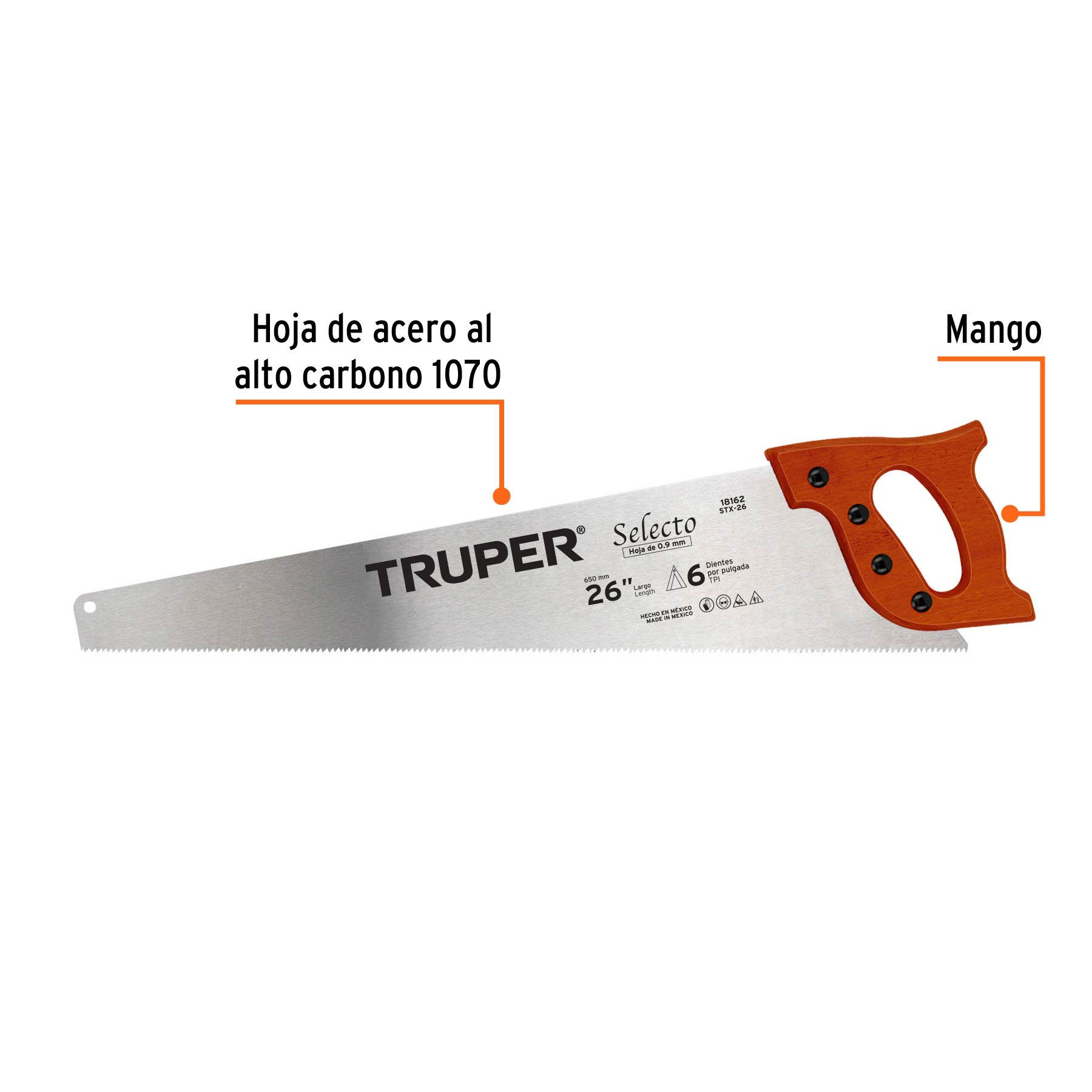 Serrucho 26"  Selecto, 6 DPP