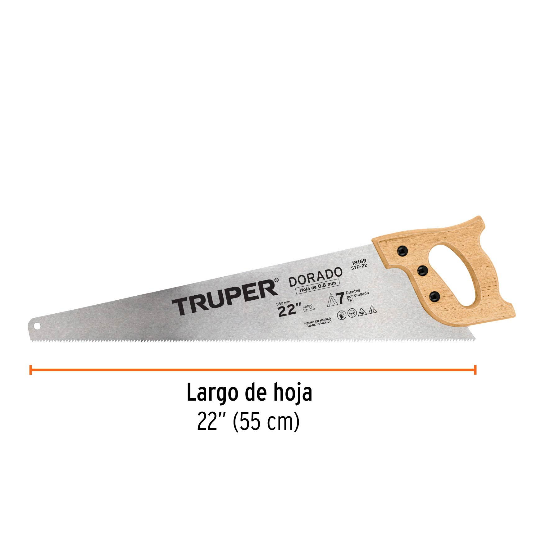 Serrucho 22"  Dorado, 7 DPP