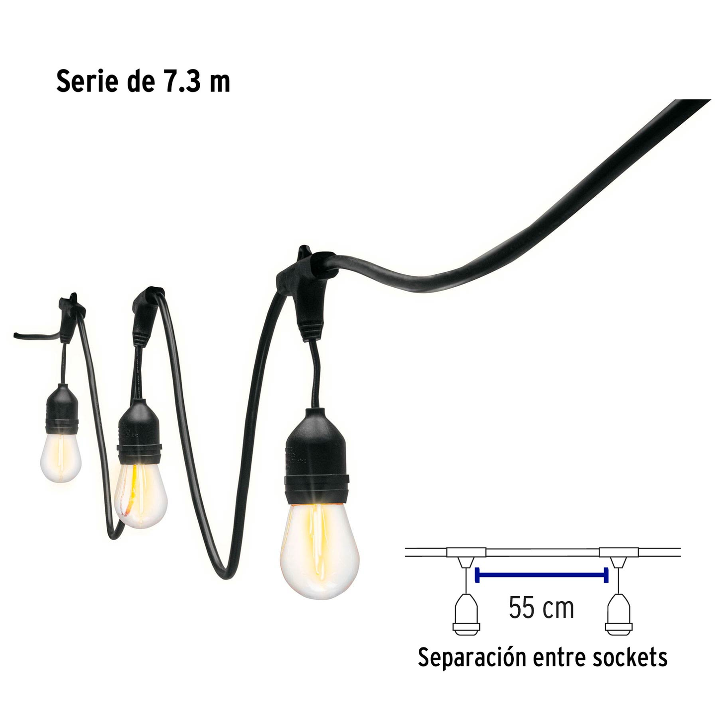 Serie de 12 luces de LED para exterior, 7.3 m