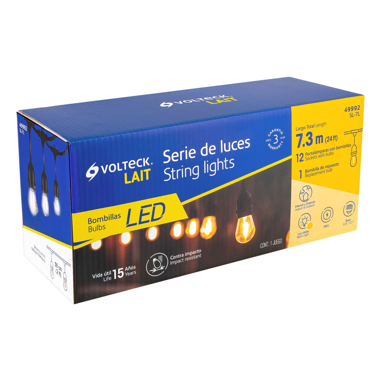 Serie de 12 luces de LED para exterior, 7.3 m