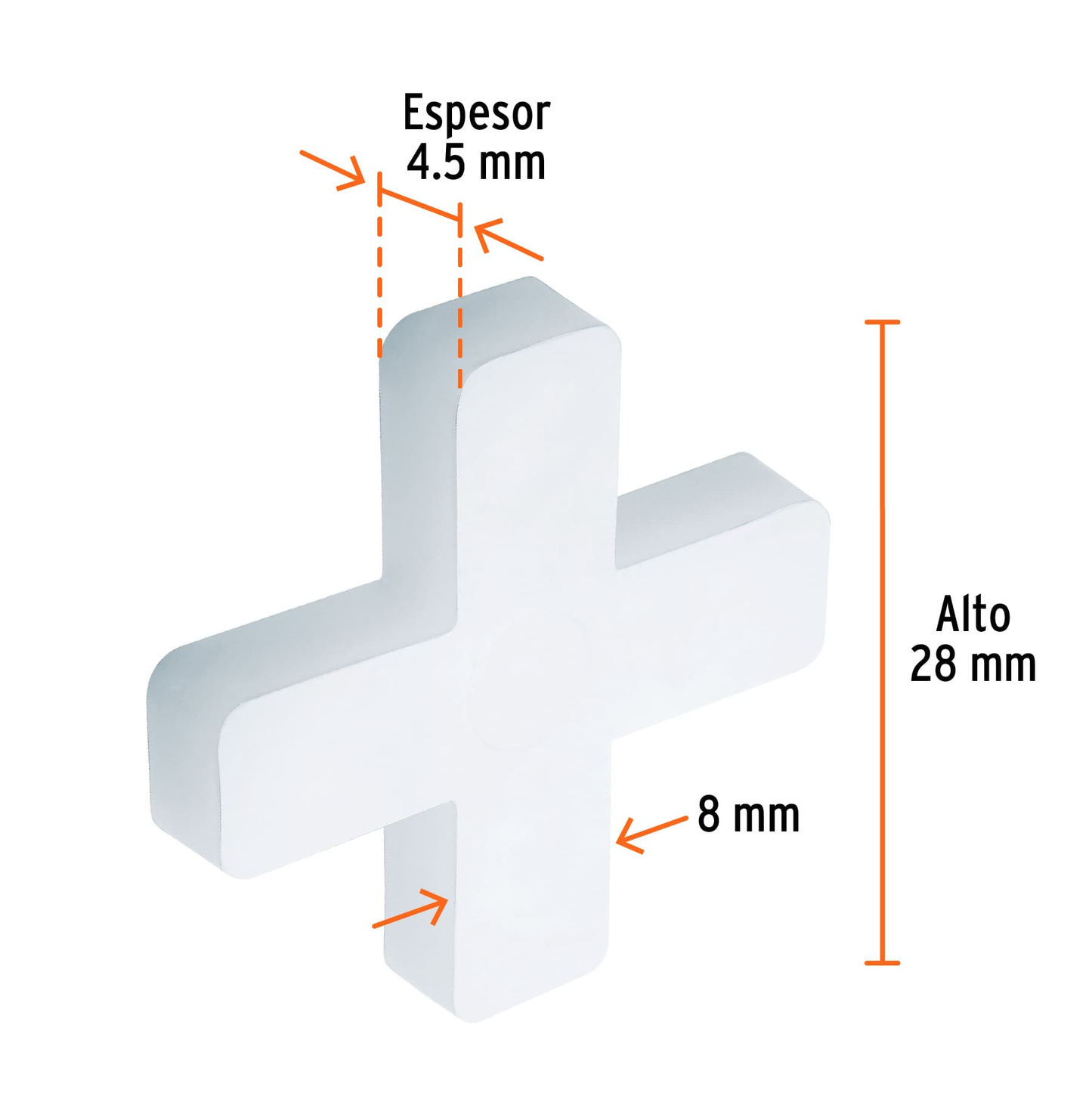 Separadores de losetas, 8 mm, bolsa con 75 pzas