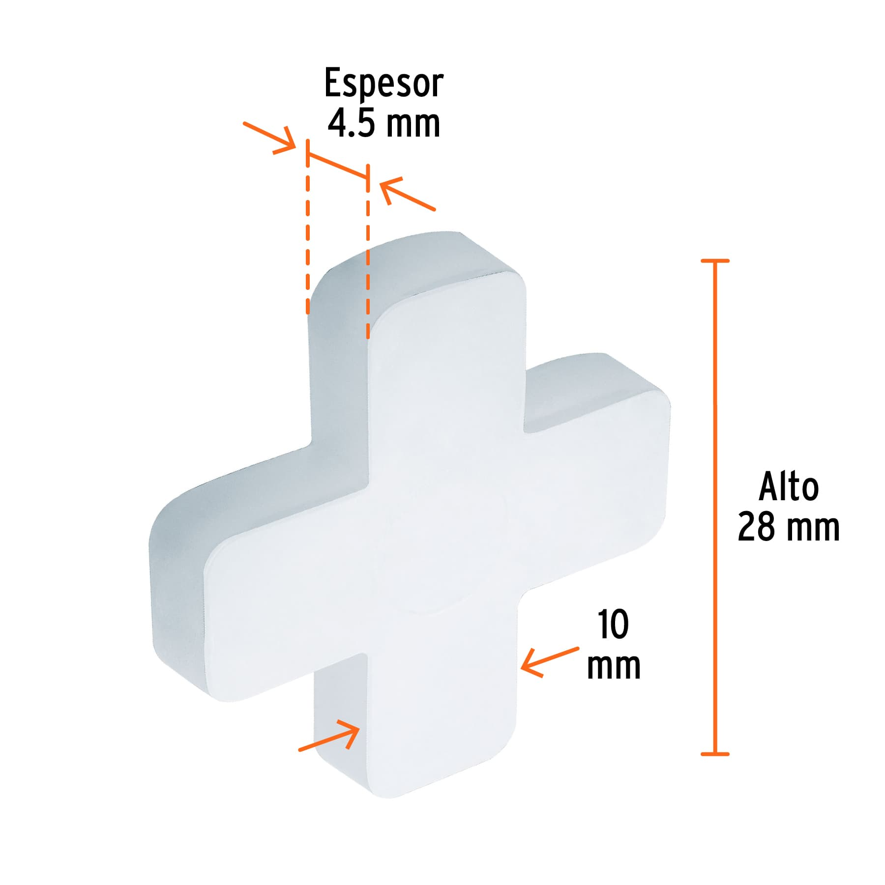 Separadores de losetas, 10 mm, bolsa con 75 pzas