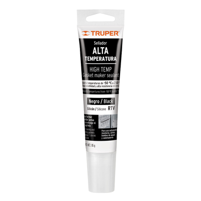 Sellador para altas temperaturas, silicón negro, 85 gr