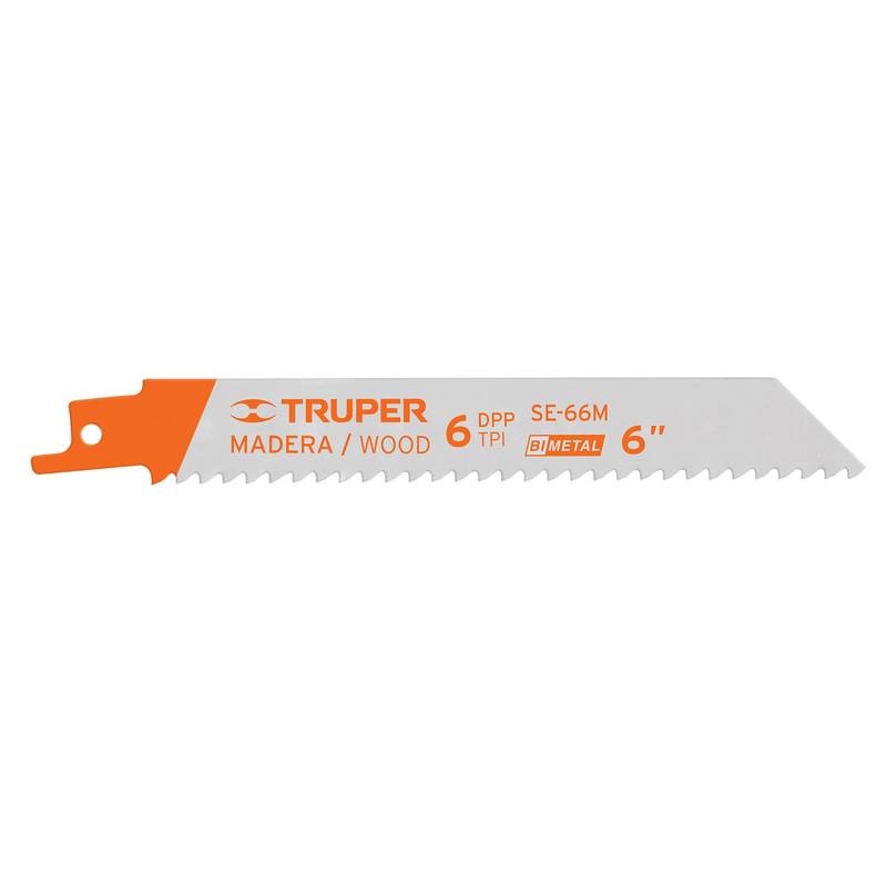 Segueta sierra sable, 6", 6 DPP, recta para madera, 2 pzas