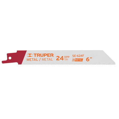 Segueta sierra sable, 6", 24 DPP, recta para metales, 2 pzas