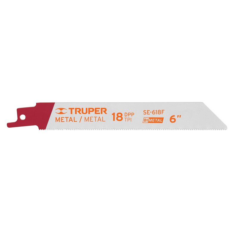 Segueta sierra sable, 6", 18 DPP, recta para metales, 2 pzas