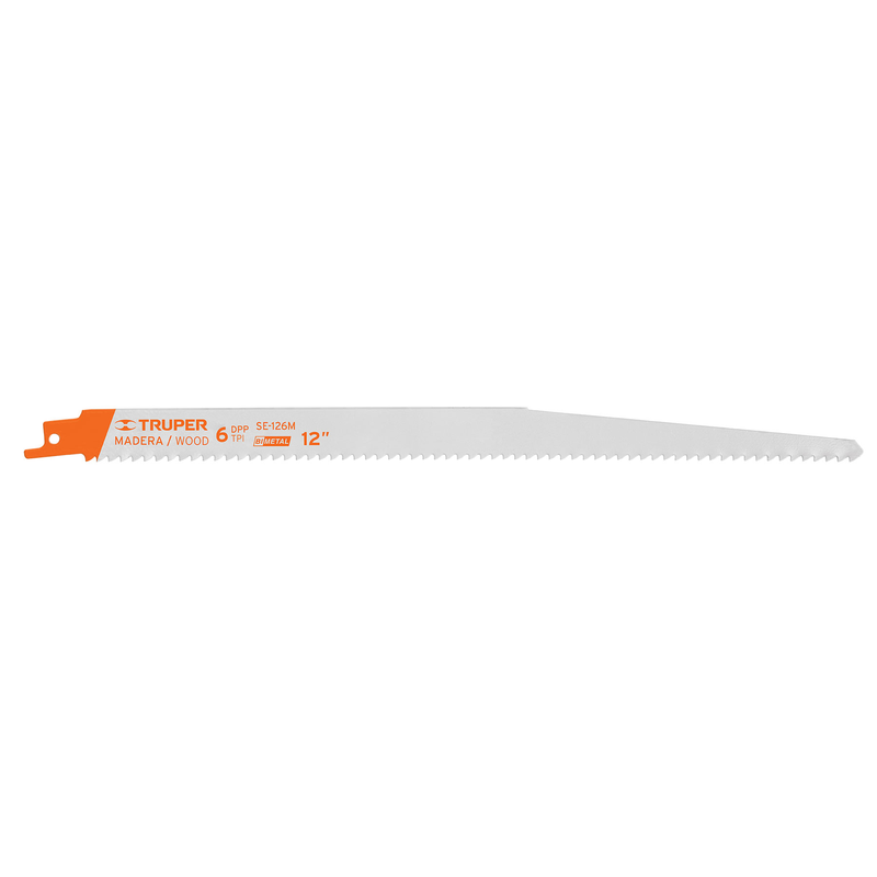 Segueta sierra sable, 12", 6 DPP, cónica para madera, 2 pzas