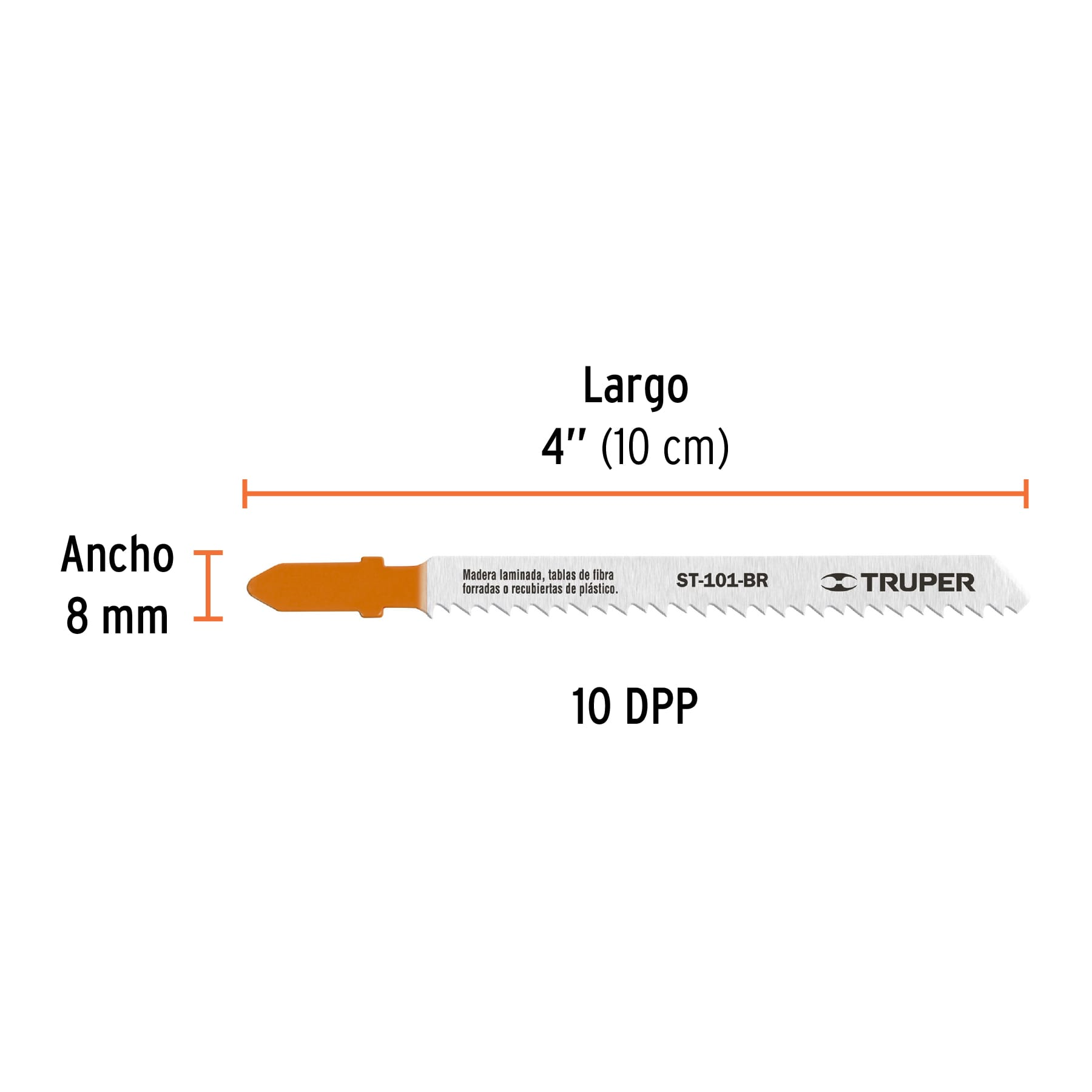 Segueta caladora,cortes rectos triplay, zanco t,10dpp,5pzas