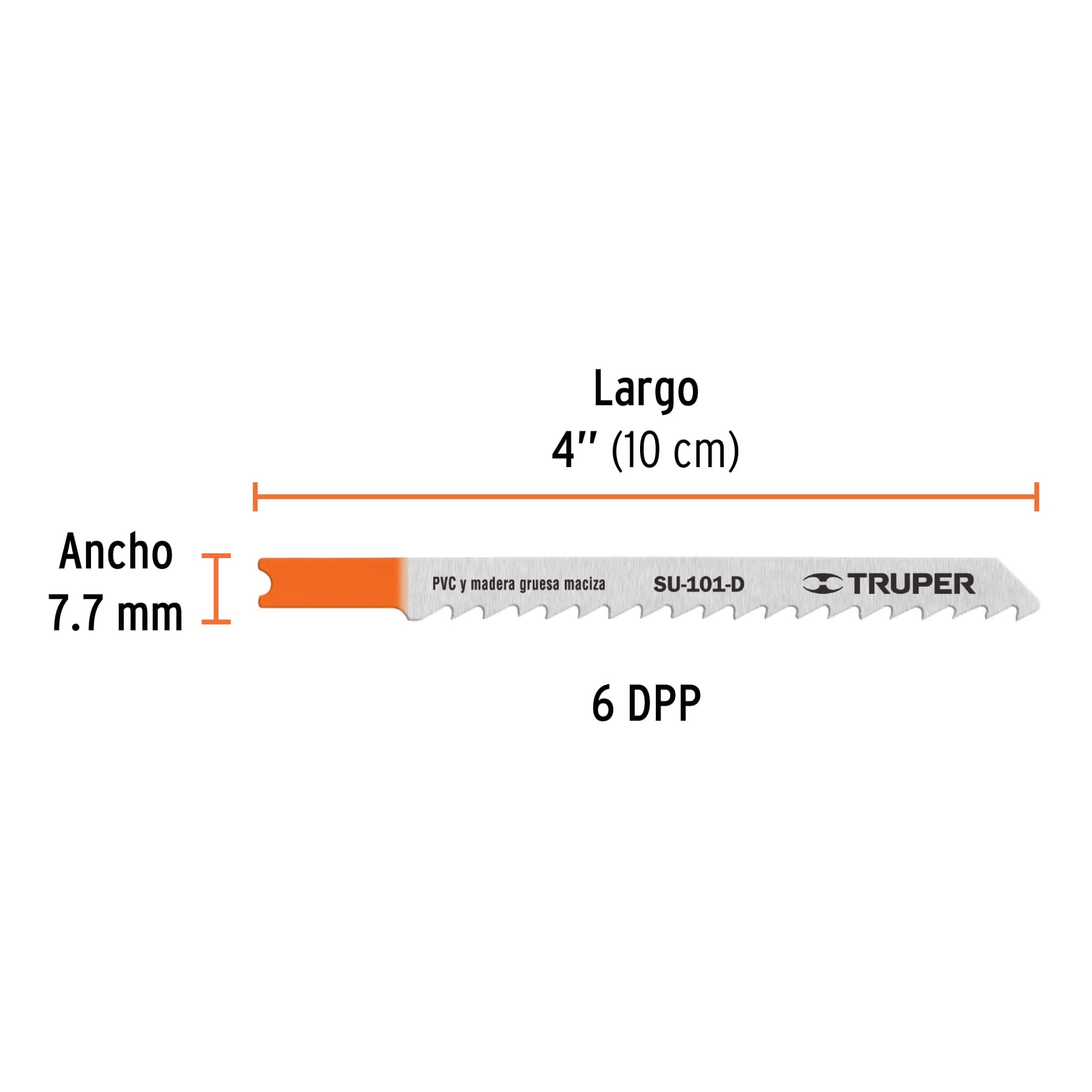 Segueta caladora,cortes rectos madera,zanco u,6dpp,5 pzas