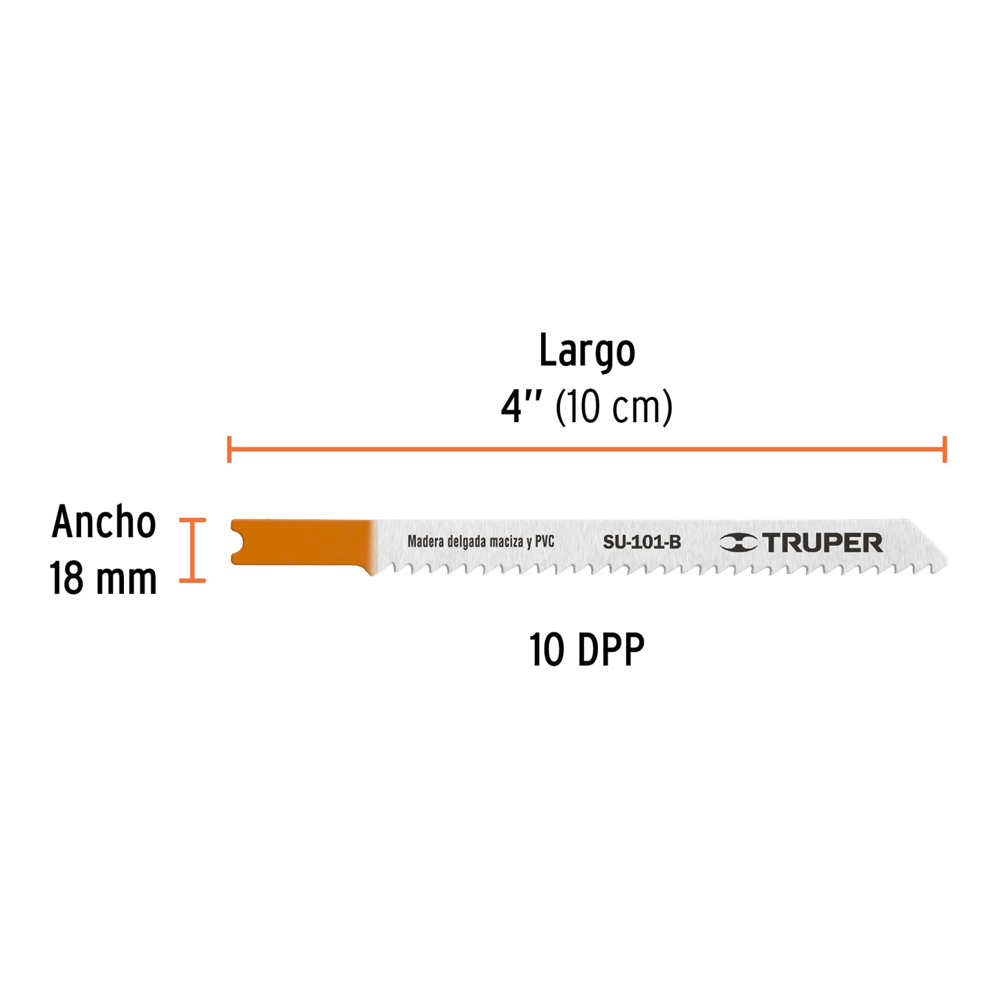 Segueta caladora,cortes rectos madera,zanco u,10dpp,5 pzas