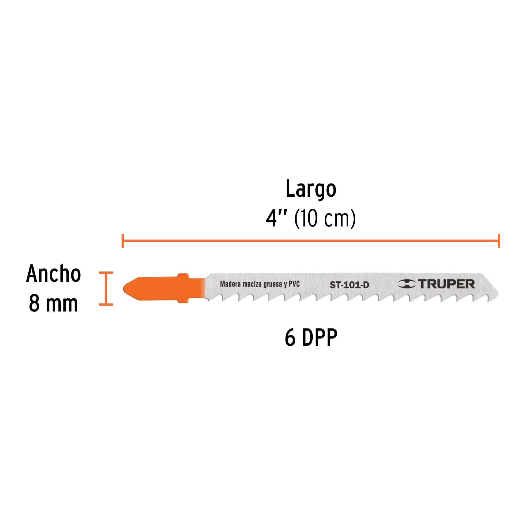 Segueta caladora,cortes rectos madera,zanco t,6dpp,5 pzas
