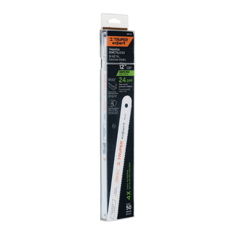 Segueta bimetálica de 12", 24 DPP, TRUPER EXPERT