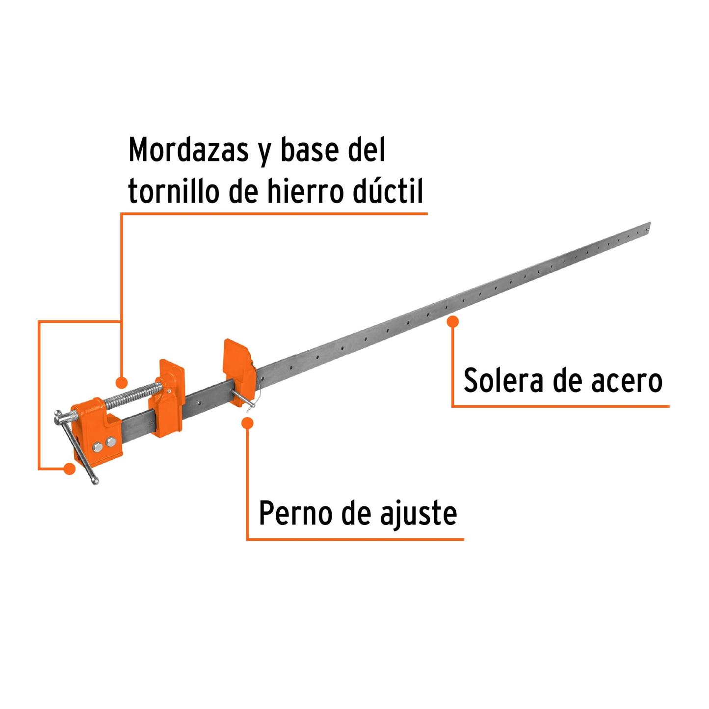Sargento 180 cm de solera galvanizada