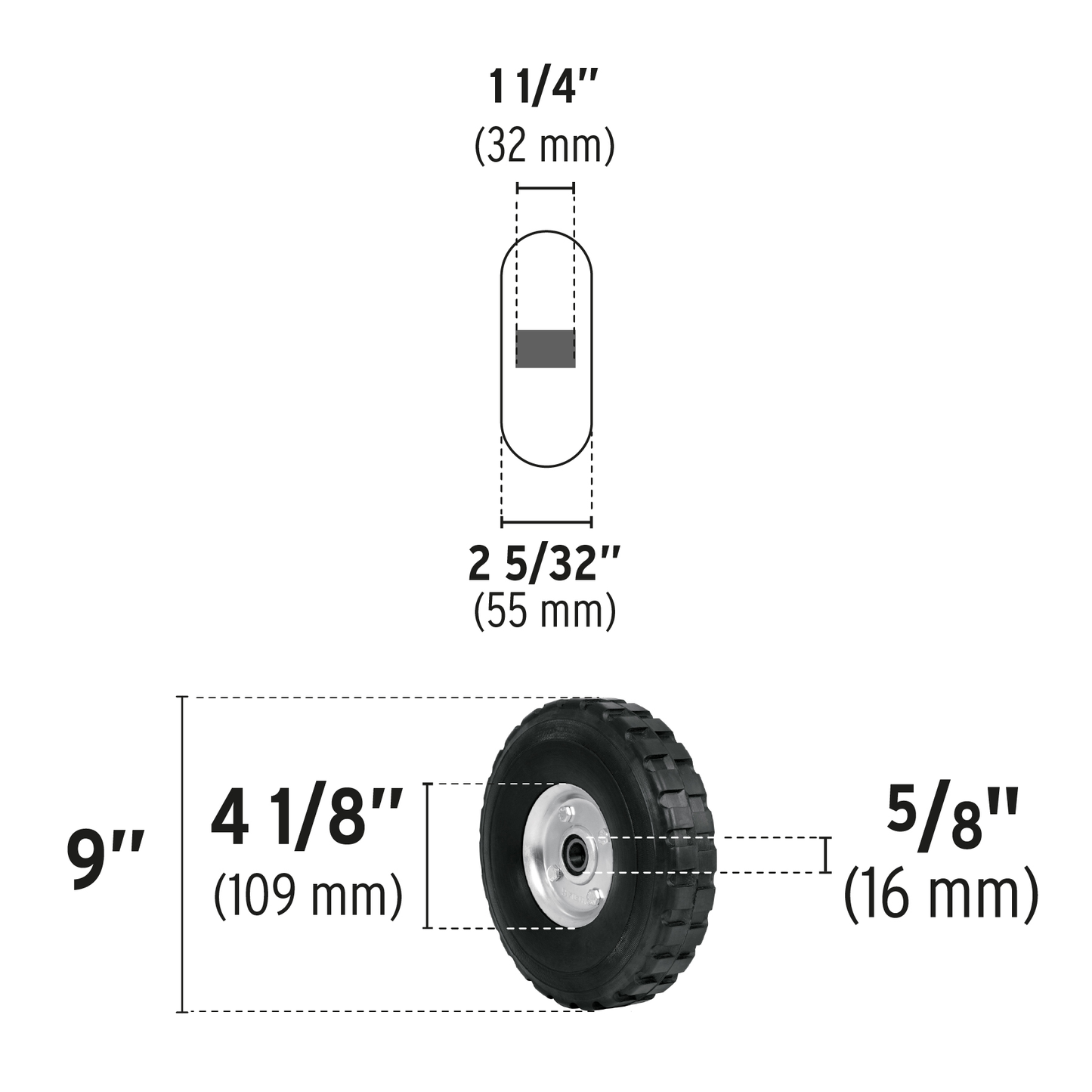 Rueda para diablo 9", doble balero