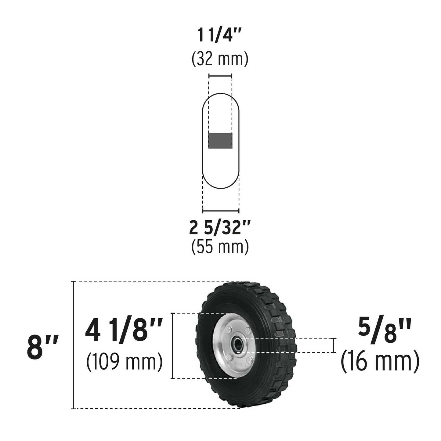 Rueda para diablo 8", doble balero