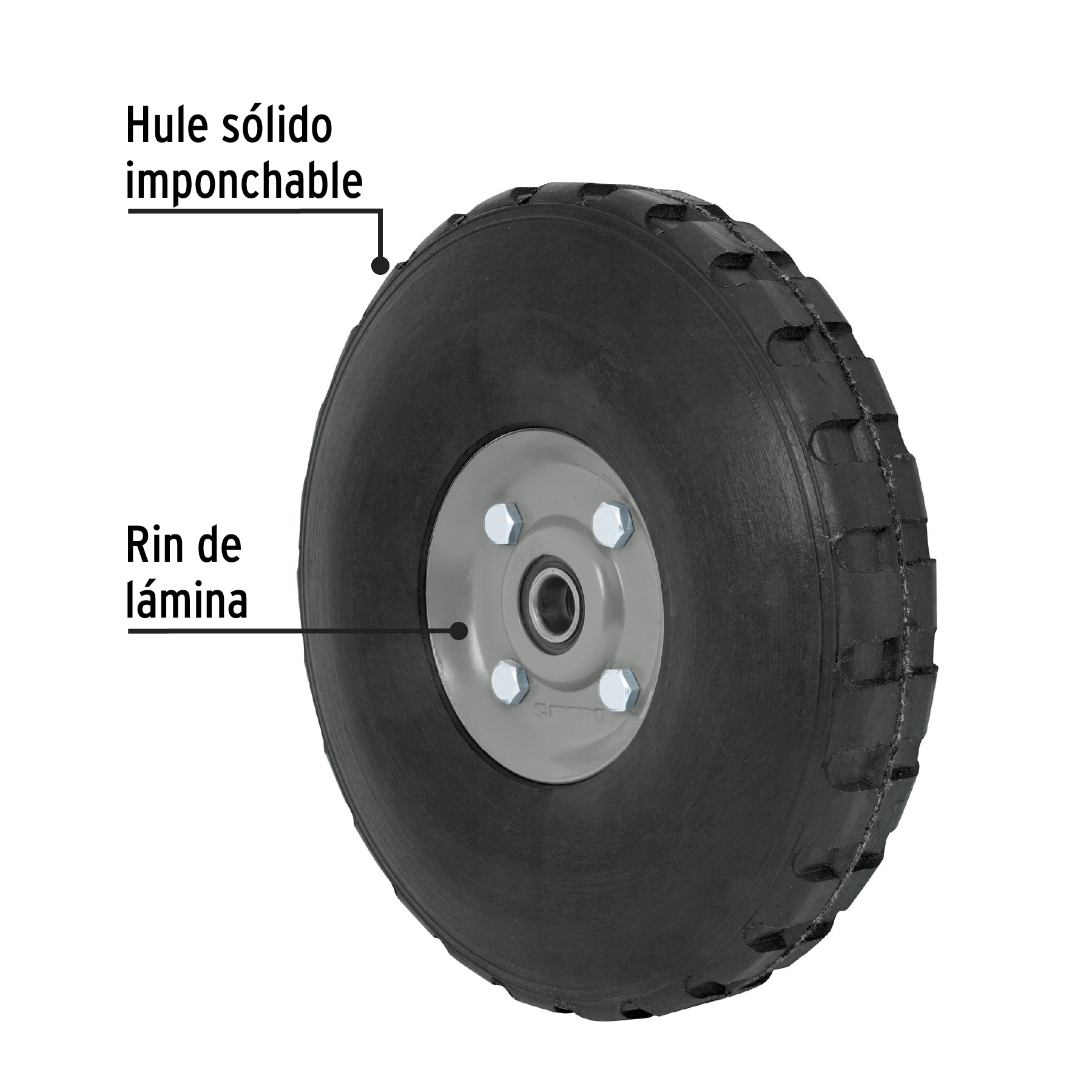 Rueda para diablo 10", doble balero