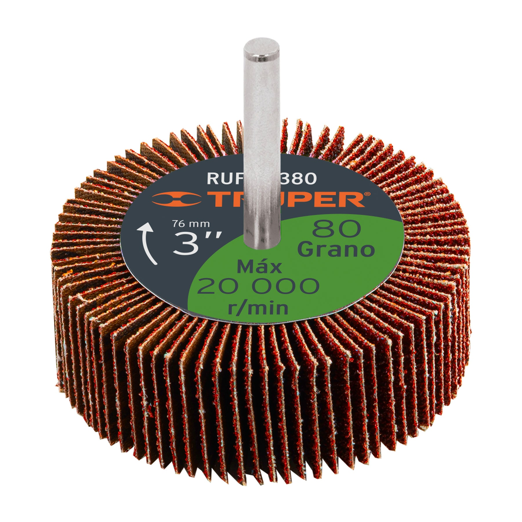 Rueda flap de 3", grano 80