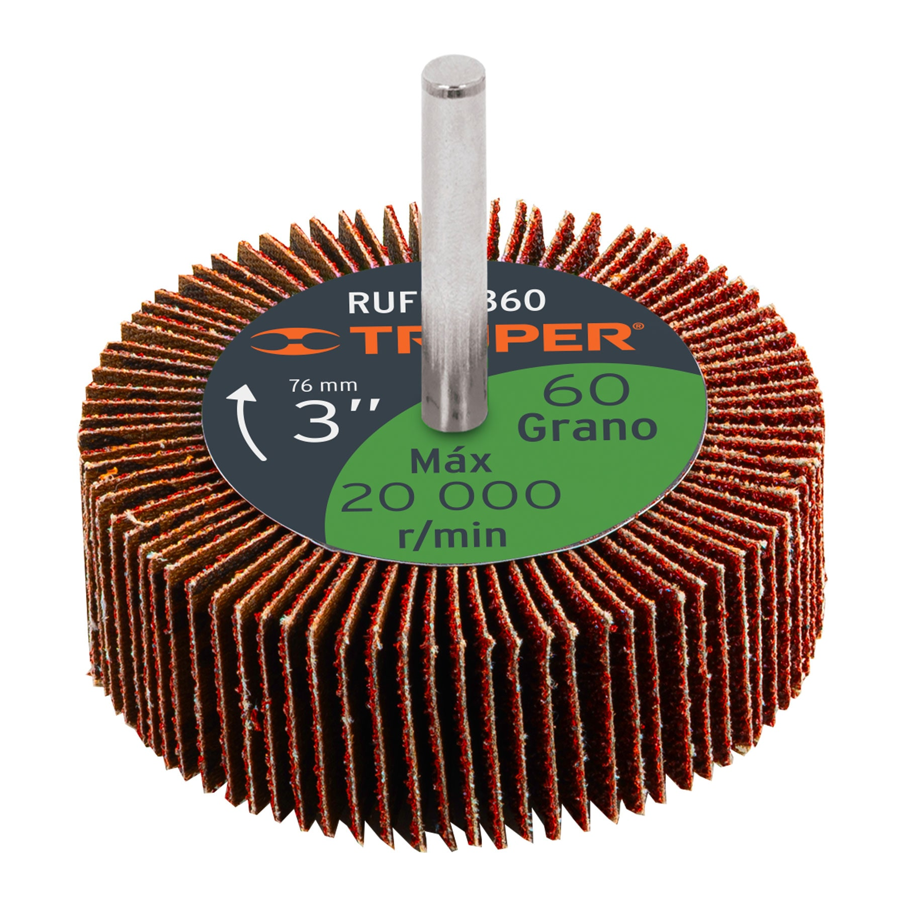 Rueda flap de 3", grano 60