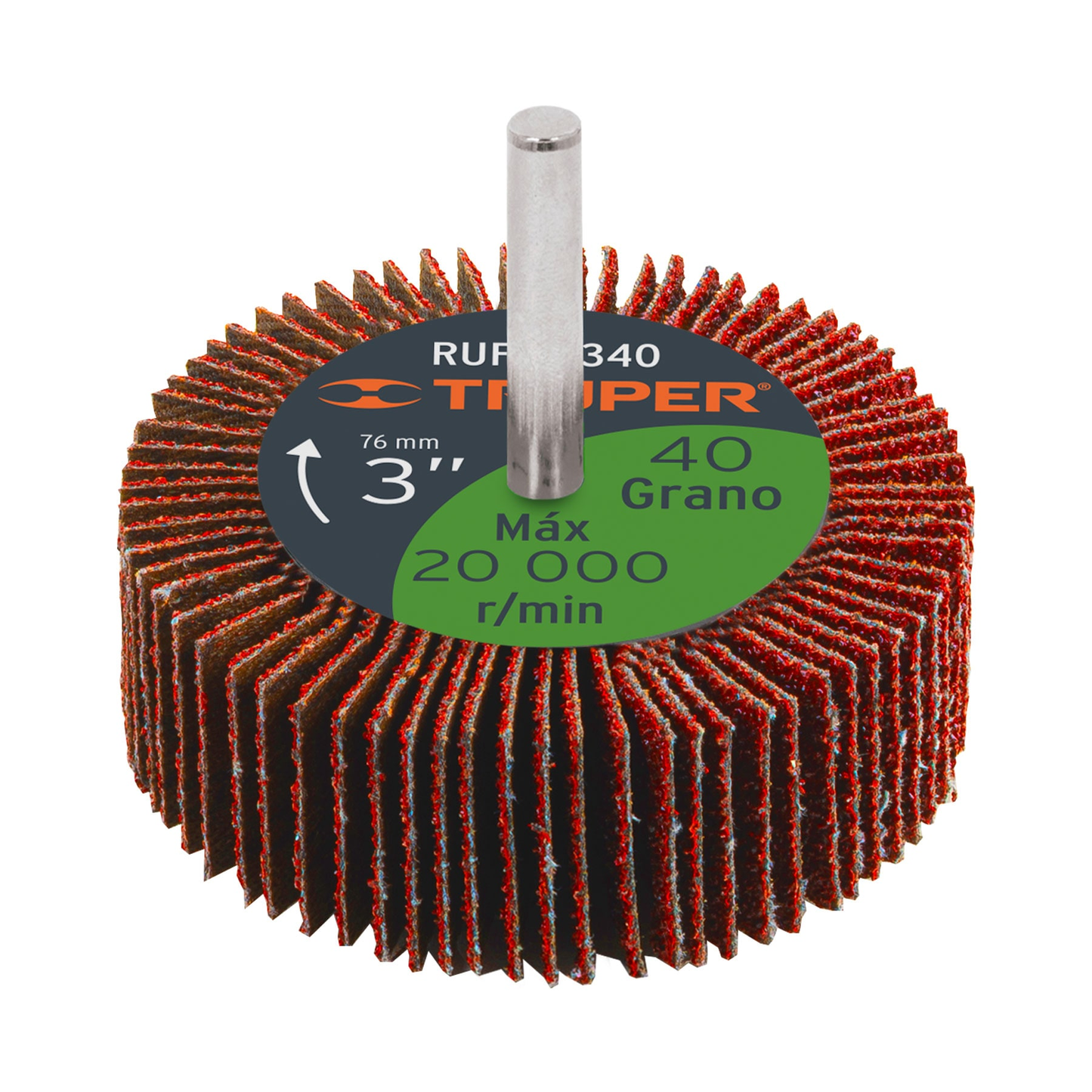 Rueda flap de 3", grano 40