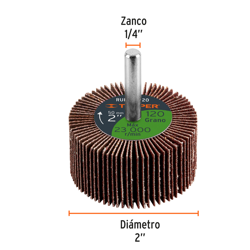 Rueda flap de 2", grano 120