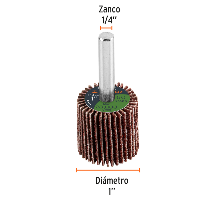 Rueda flap de 1", grano 60