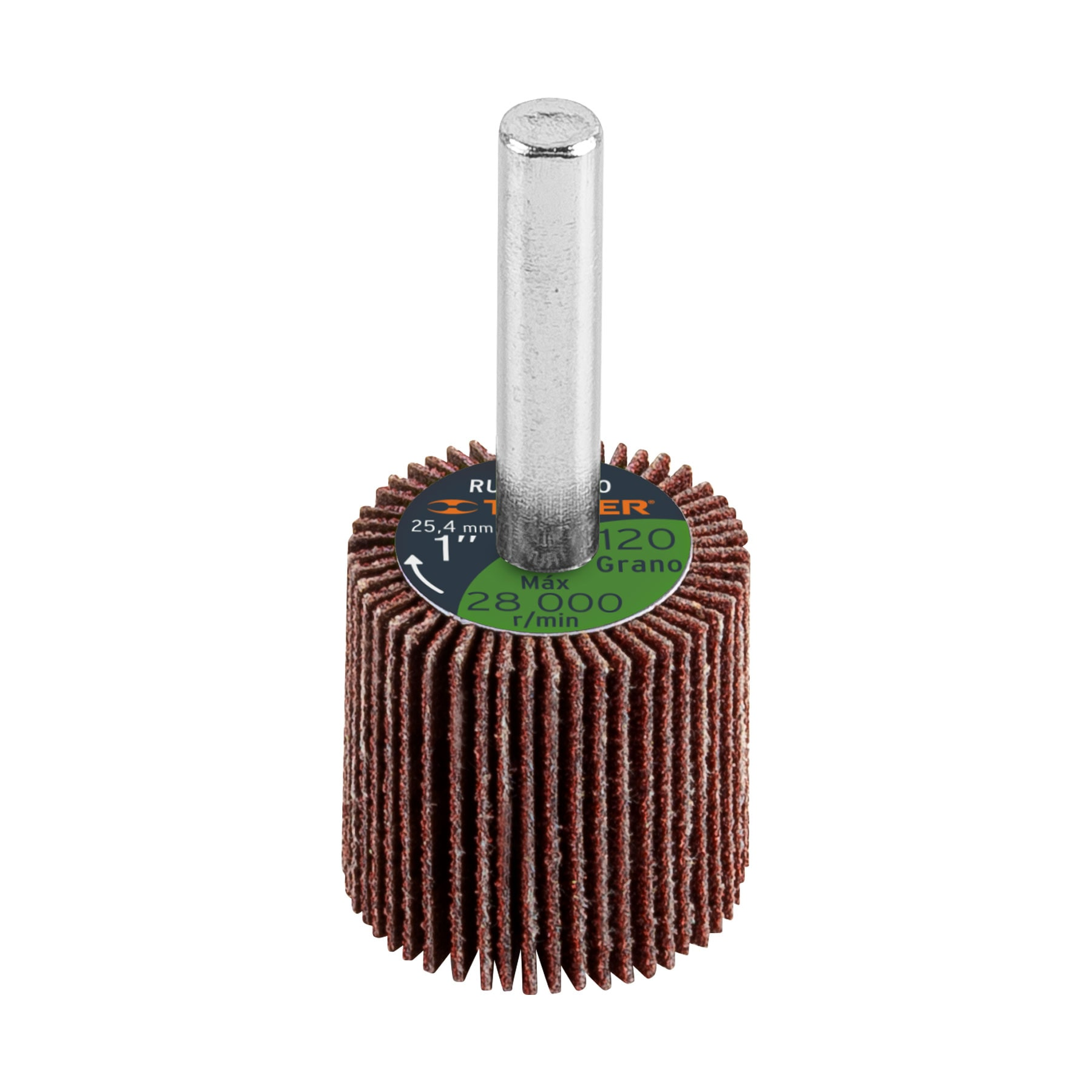 Rueda flap de 1", grano 120