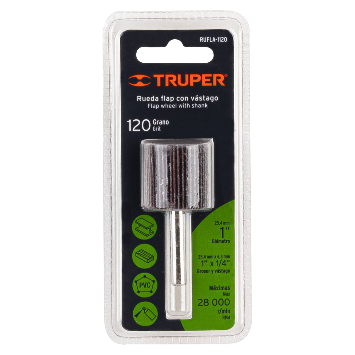 Rueda flap de 1", grano 120