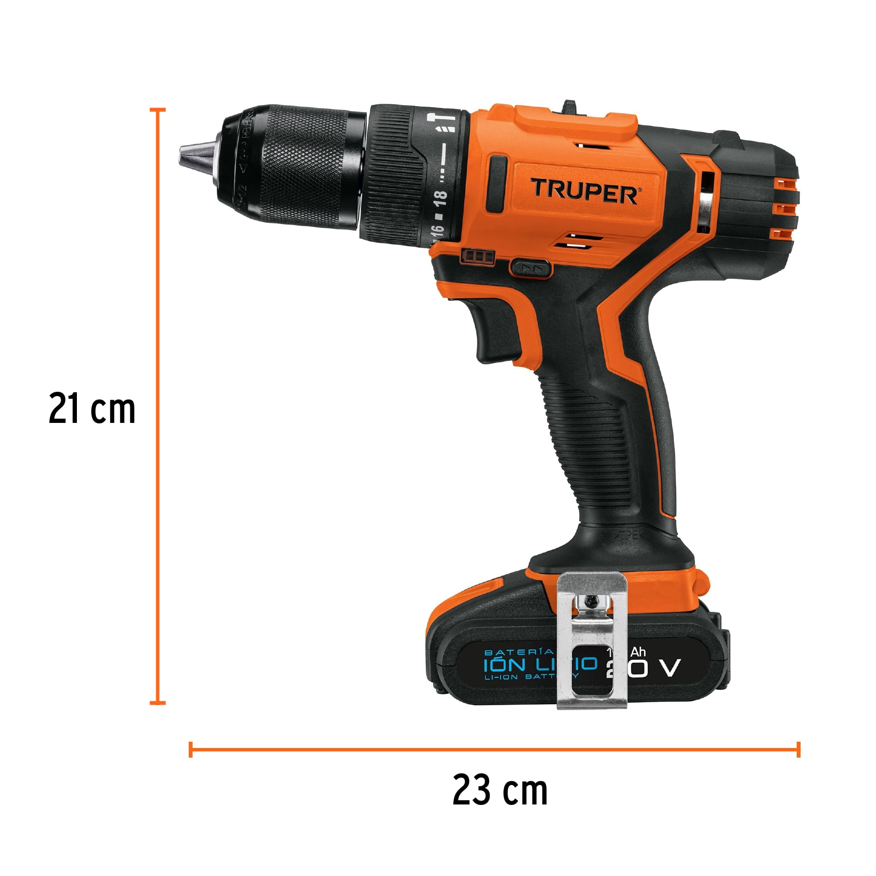 Rotomartillo inalámbrico, batería ion litio, 20 V, 1/2"