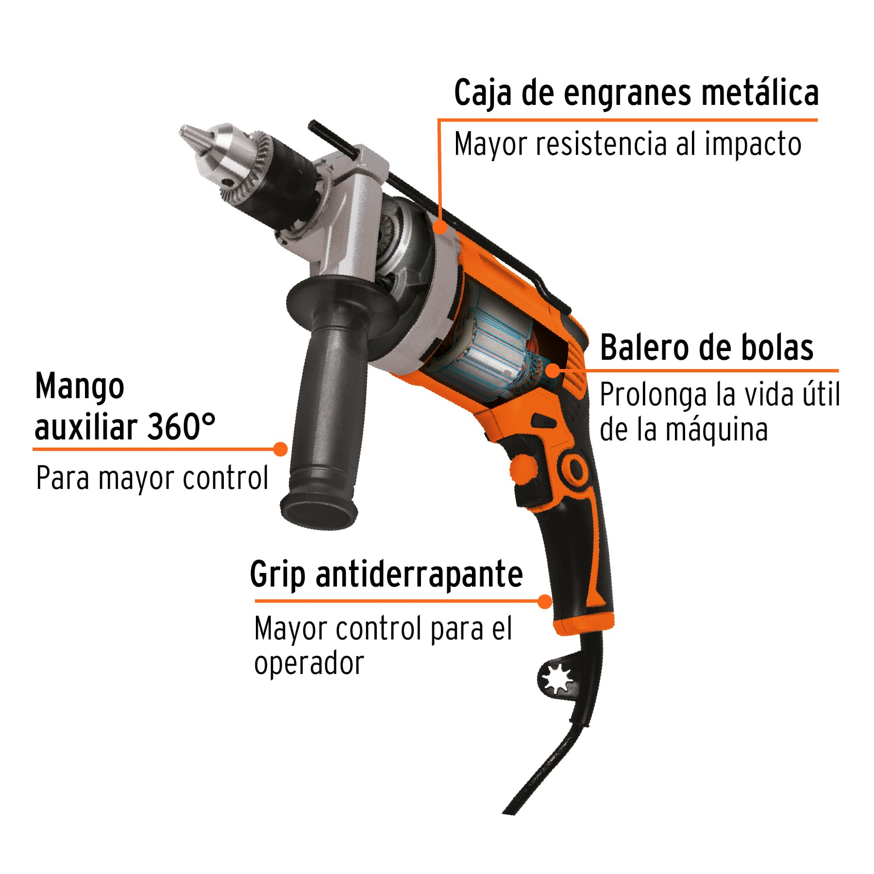 Rotomartillo 1/2", profesional, 850 W