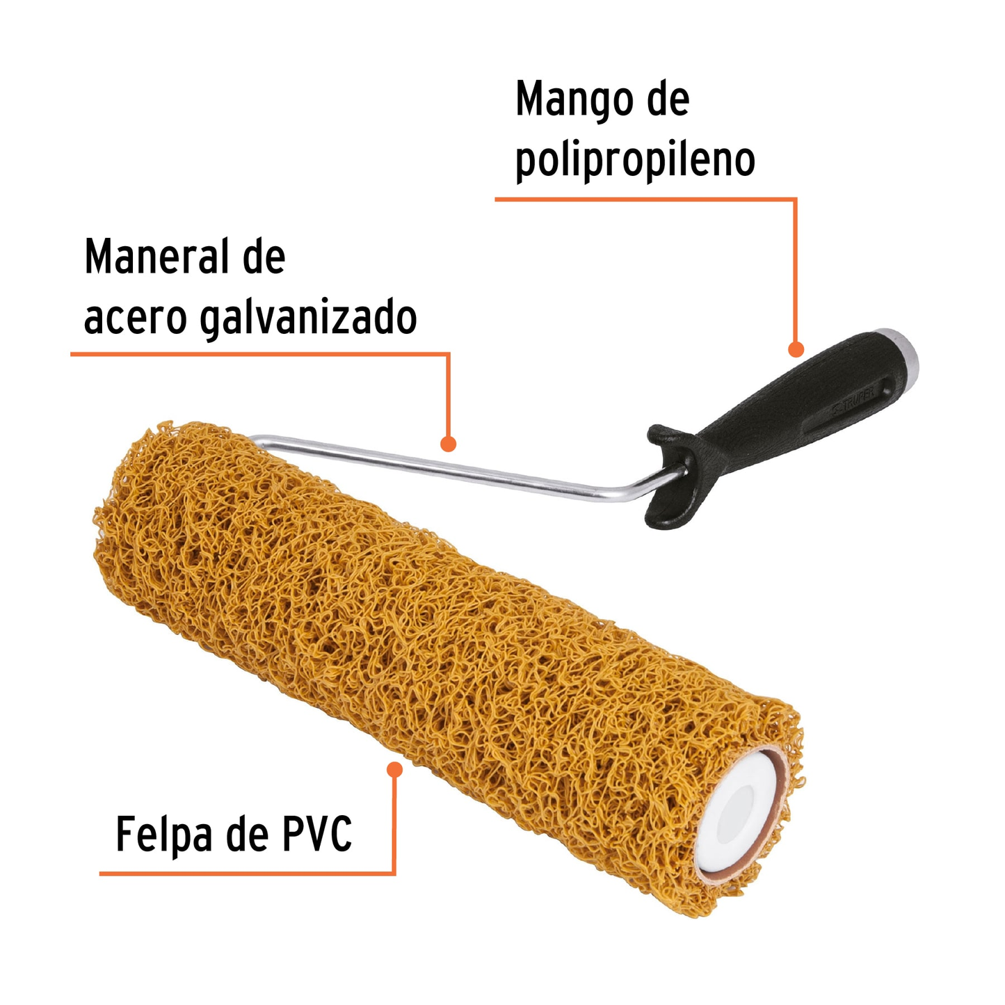Rodillo para pintar, felpa 9 x 7/16", de PVC