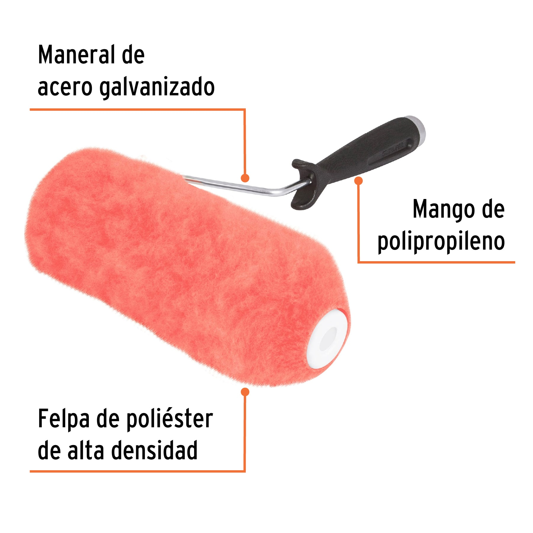 Rodillo para pintar, felpa 9 x 1-1/4", extra rugosa