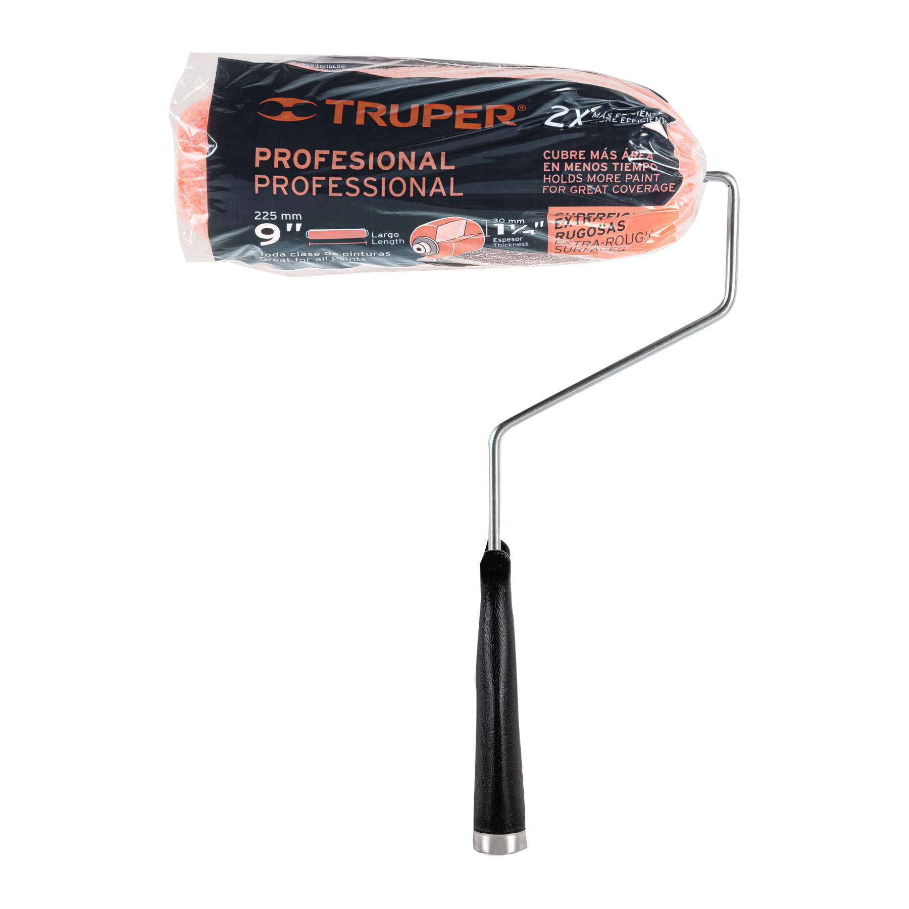 Rodillo para pintar, felpa 9 x 1-1/4", extra rugosa