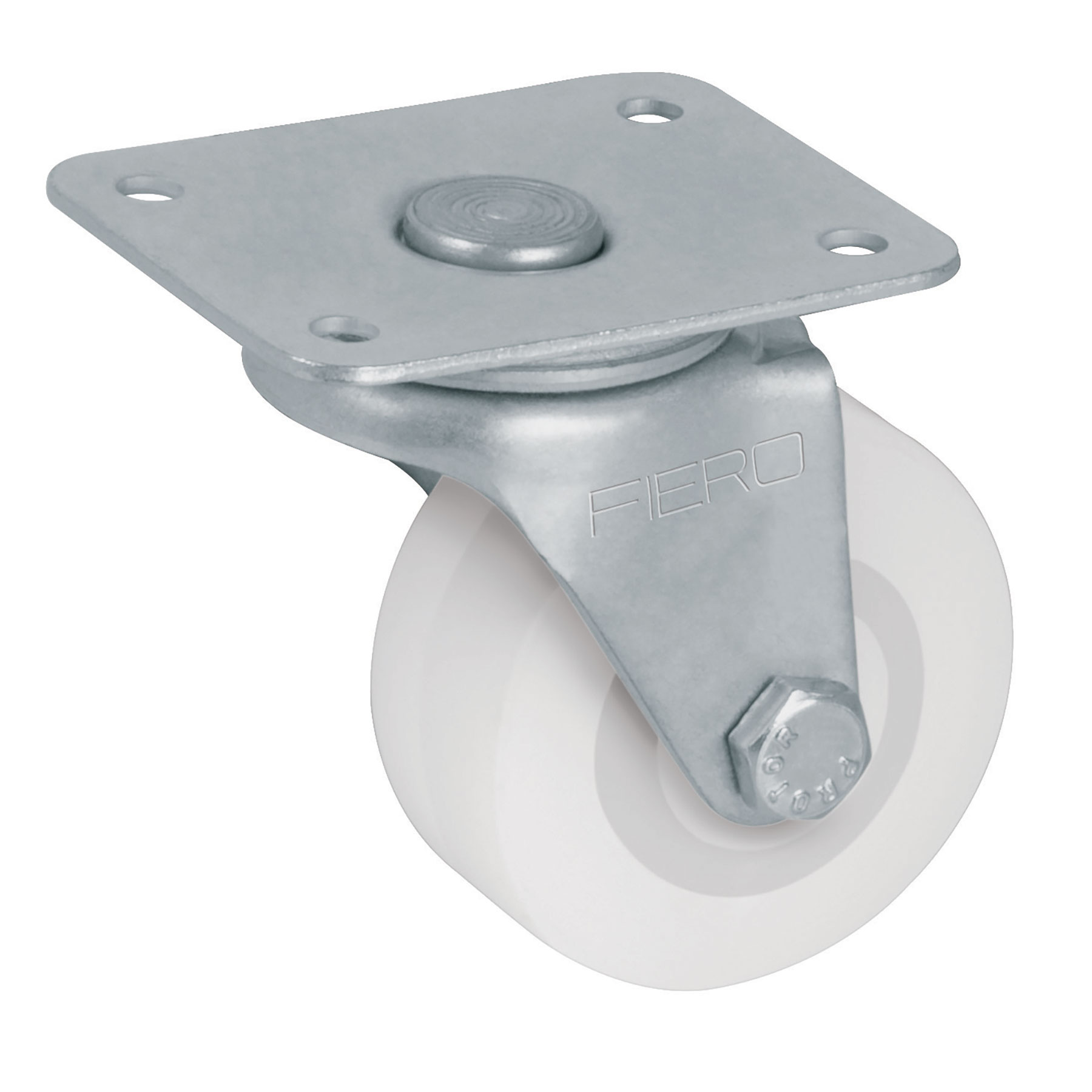 Rodaja de polietileno 2", placa giratoria, pisada 22mm