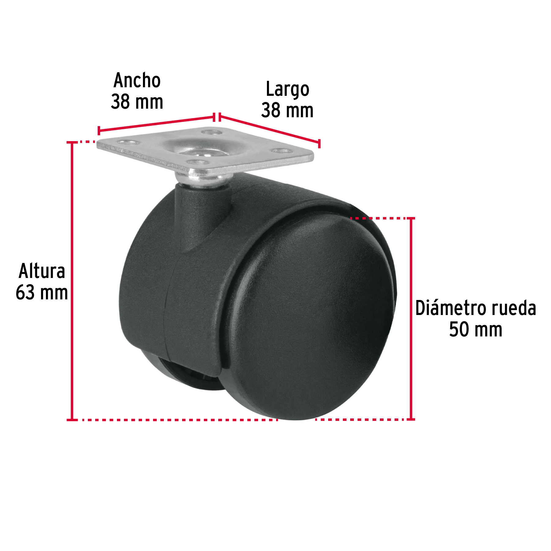 Rodaja tipo yoyo, 50 mm