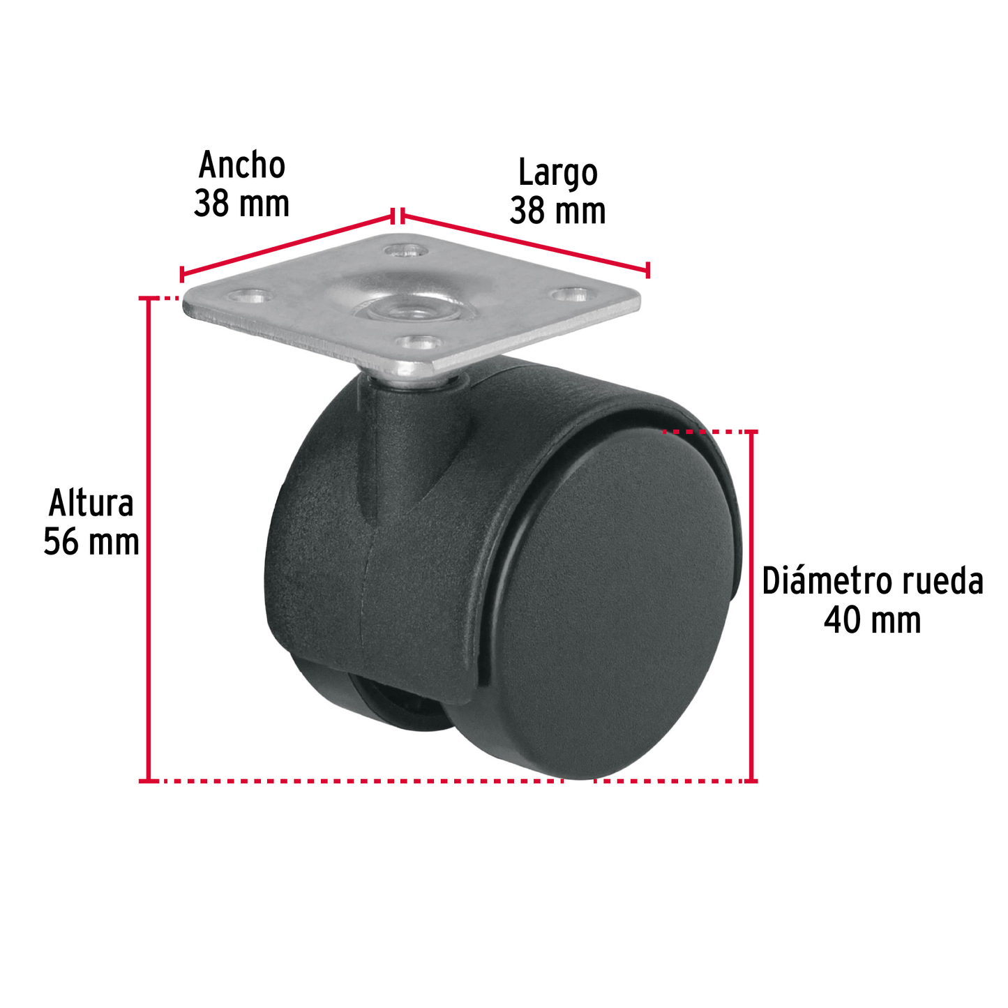 Rodaja tipo yoyo, 40 mm
