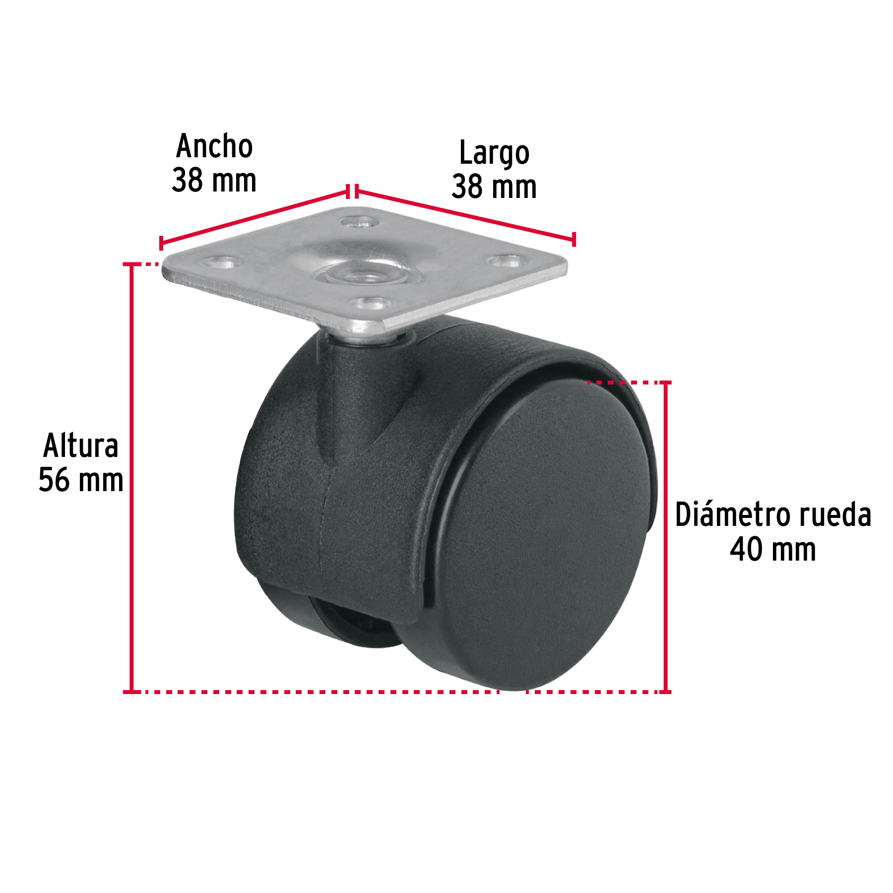 Rodaja tipo yoyo, 40 mm