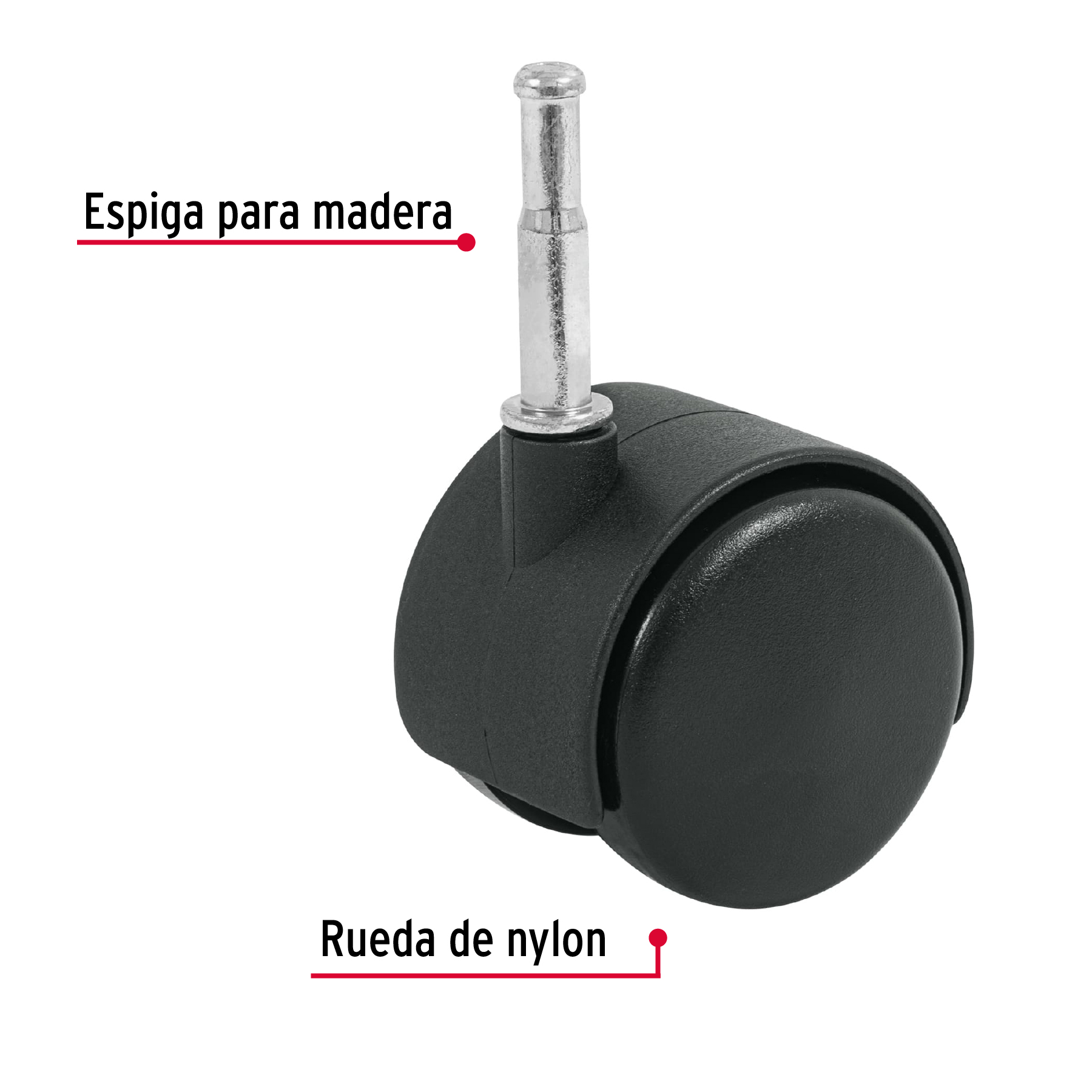 Rodaja tipo yoyo con espiga tipo socket 50 mm