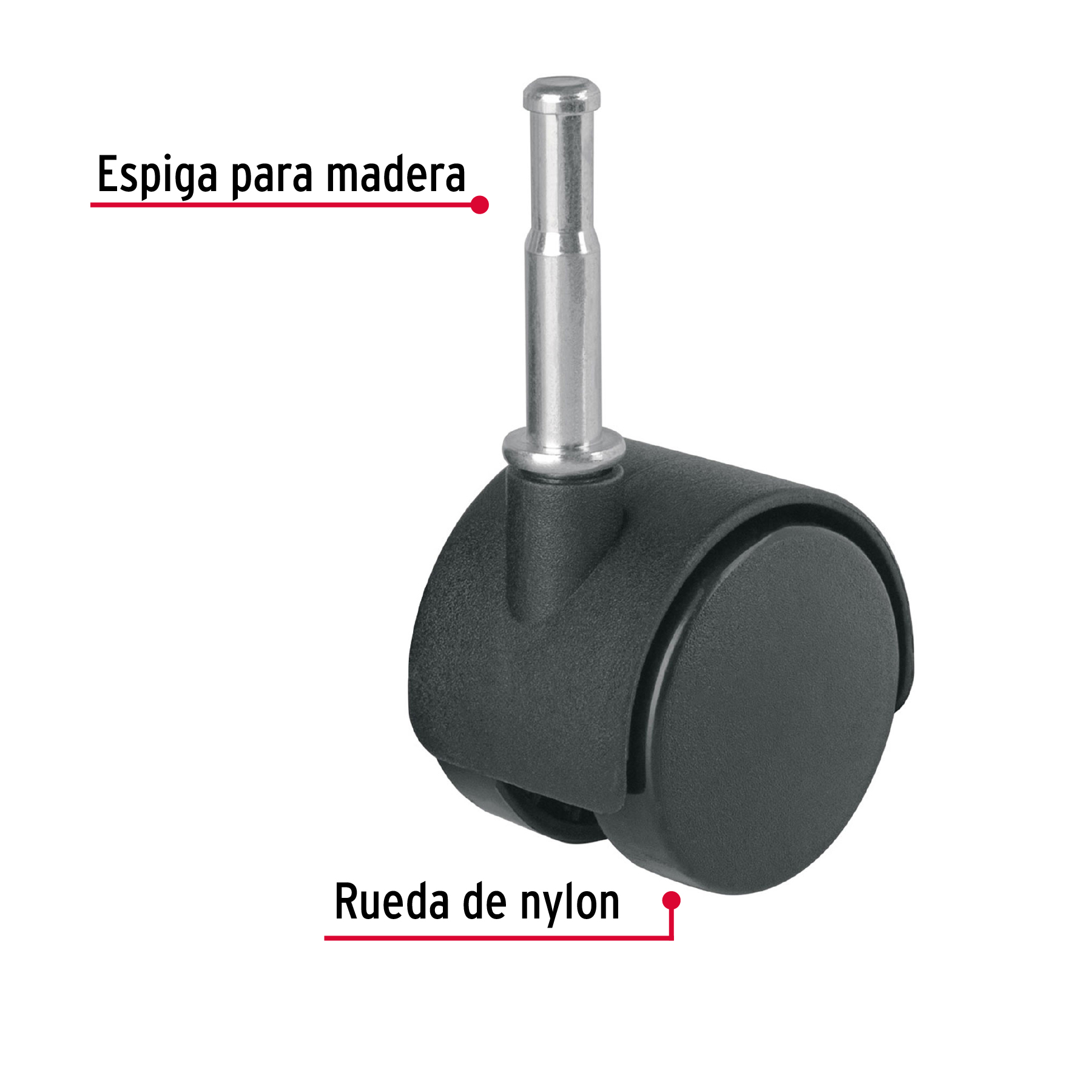 Rodaja tipo yoyo con espiga tipo socket 40 mm
