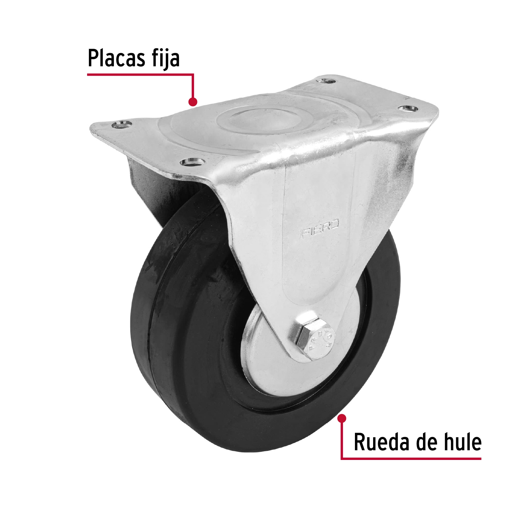 Rodaja hule placa fija 6" con balero