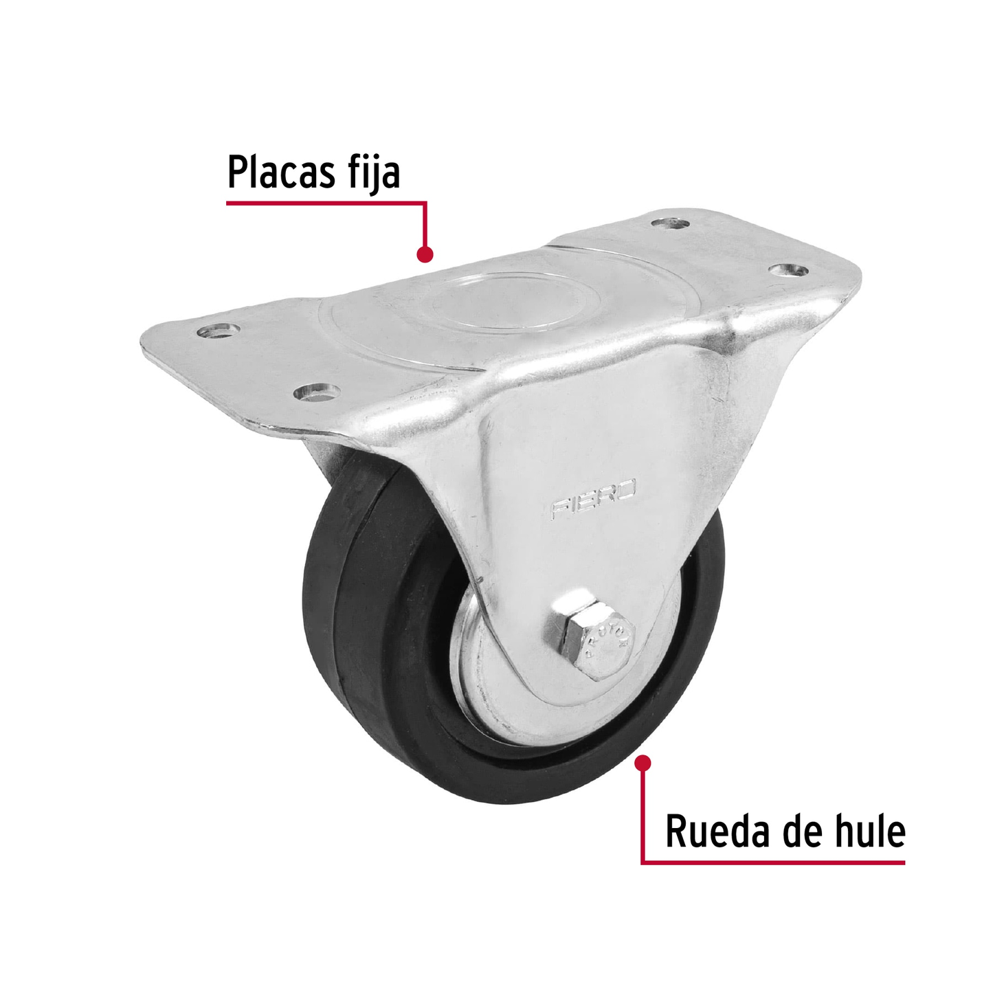 Rodaja hule placa fija 4" con balero