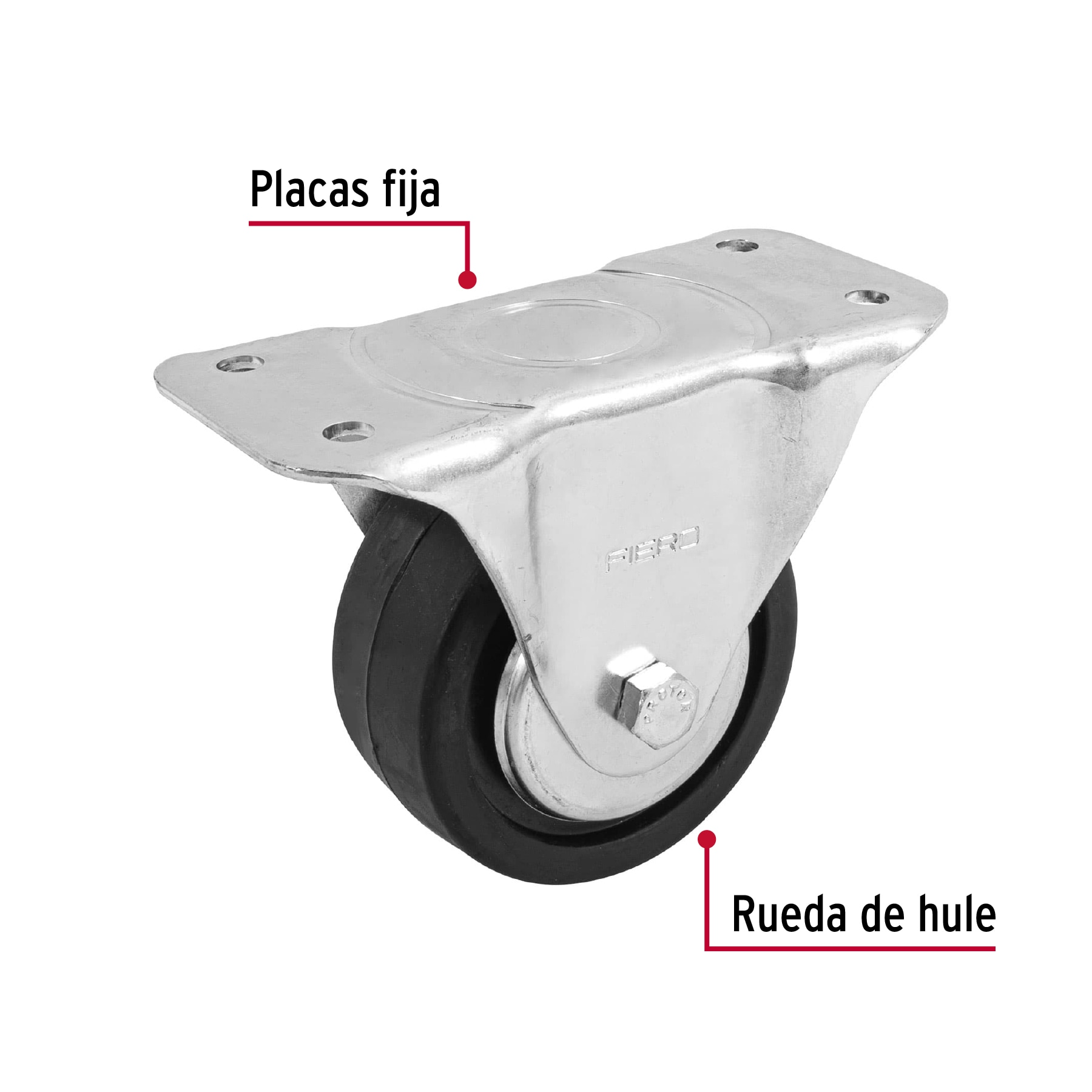 Rodaja hule placa fija 4" con balero