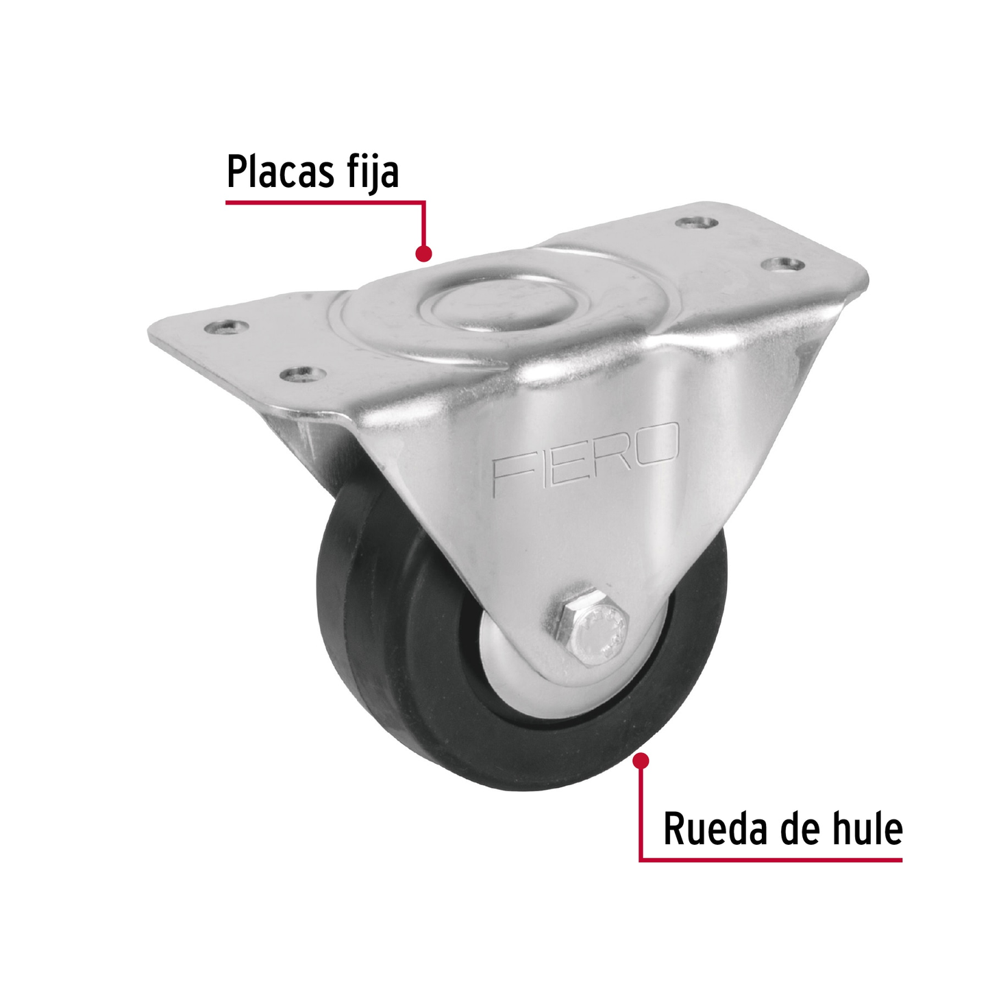 Rodaja hule placa fija 3" con balero