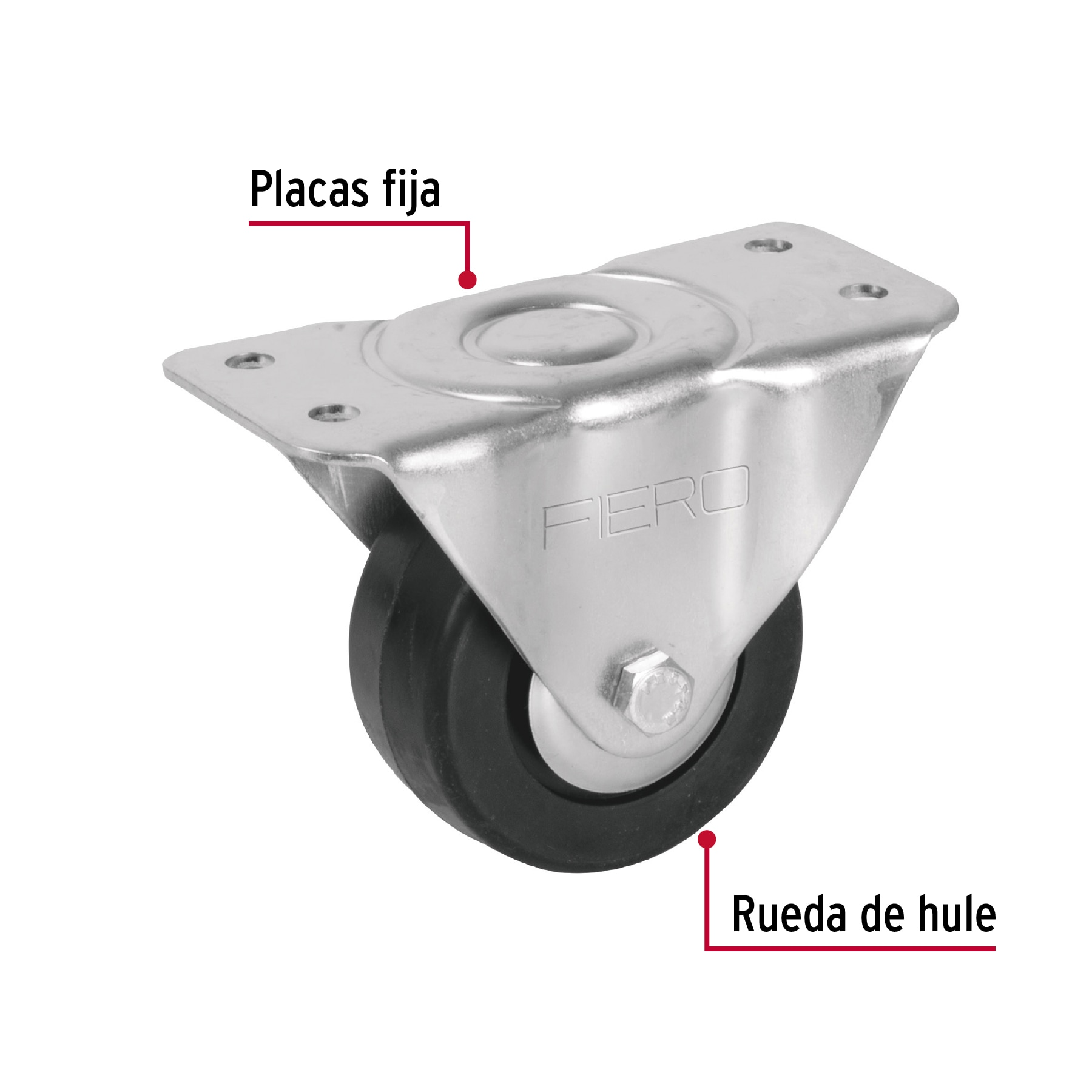 Rodaja hule placa fija 3" con balero