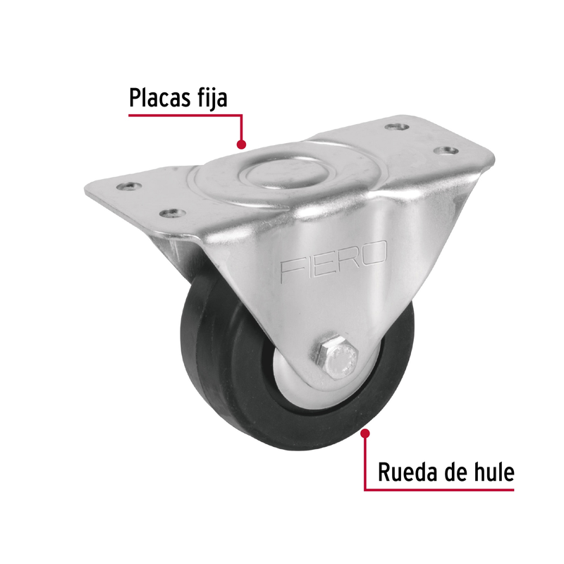Rodaja hule placa fija 3" con balero