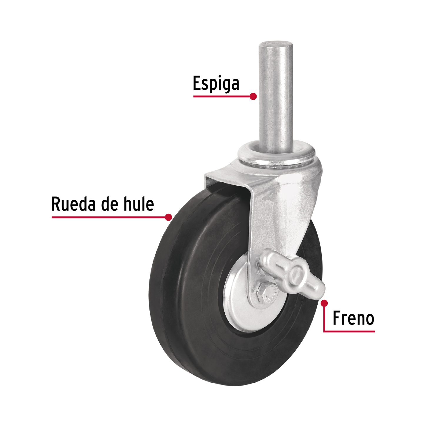 Rodaja hule espiga solida 1" x 6"freno