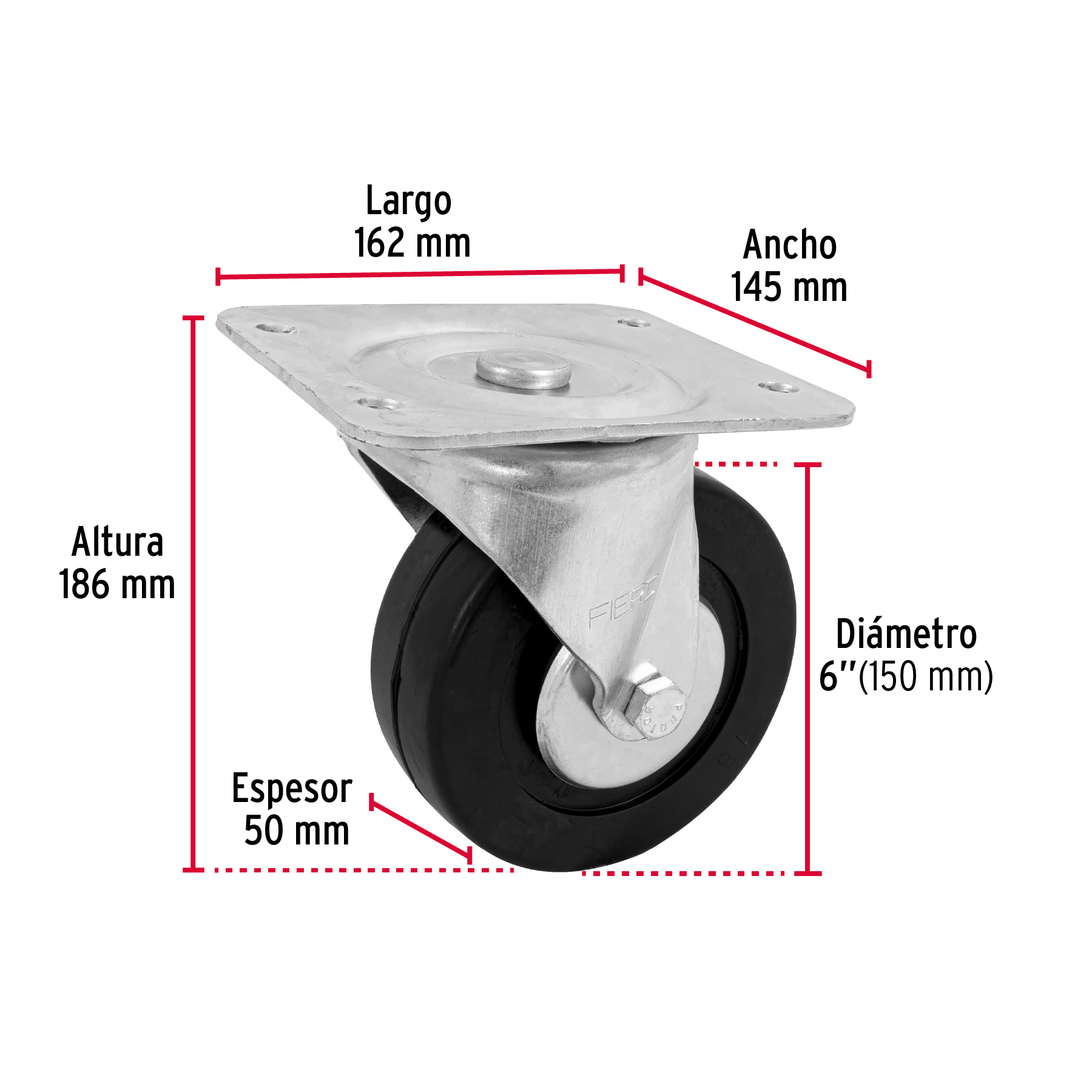 Rodaja hule 6", 50 mm con balero