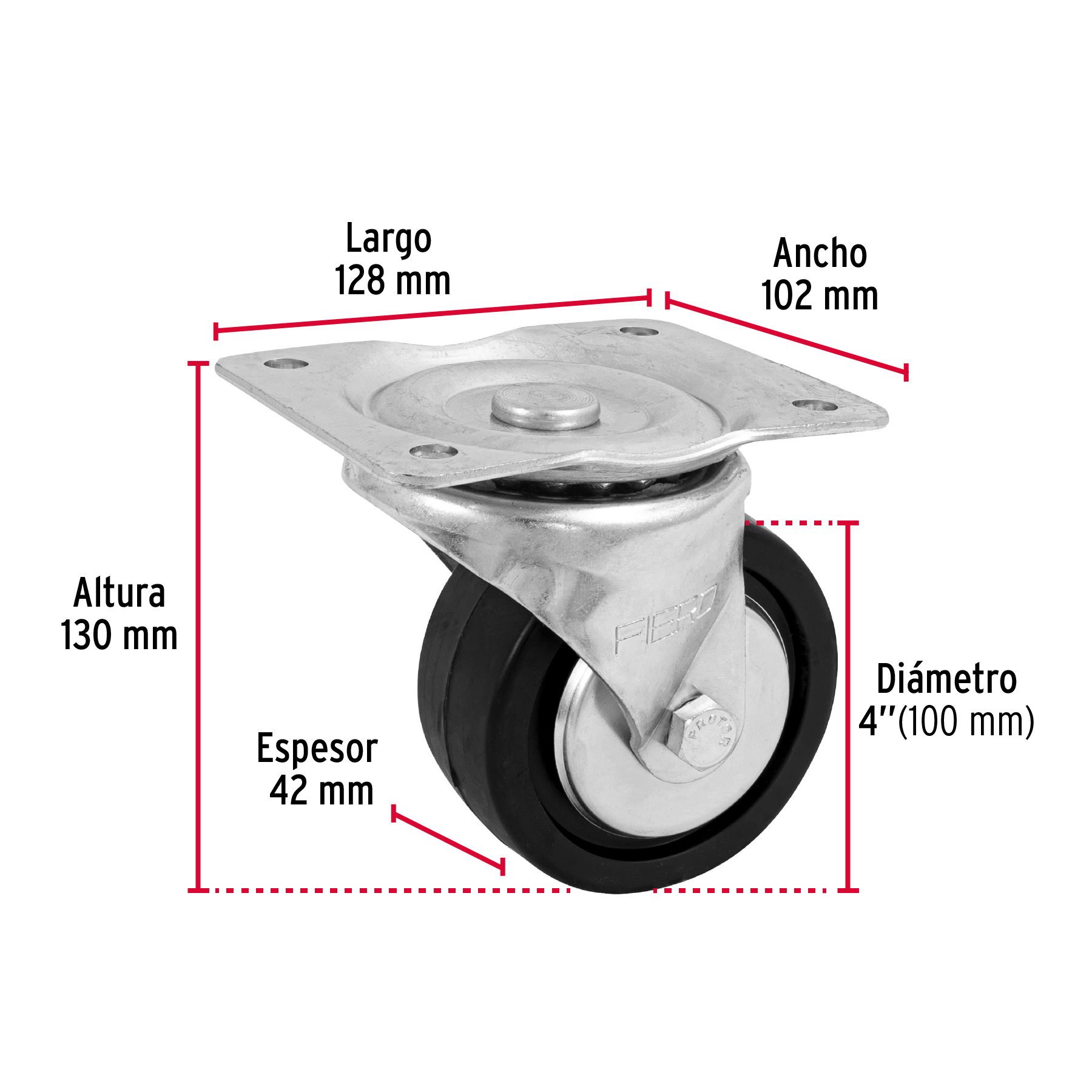 Rodaja hule 4", 42 mm con balero