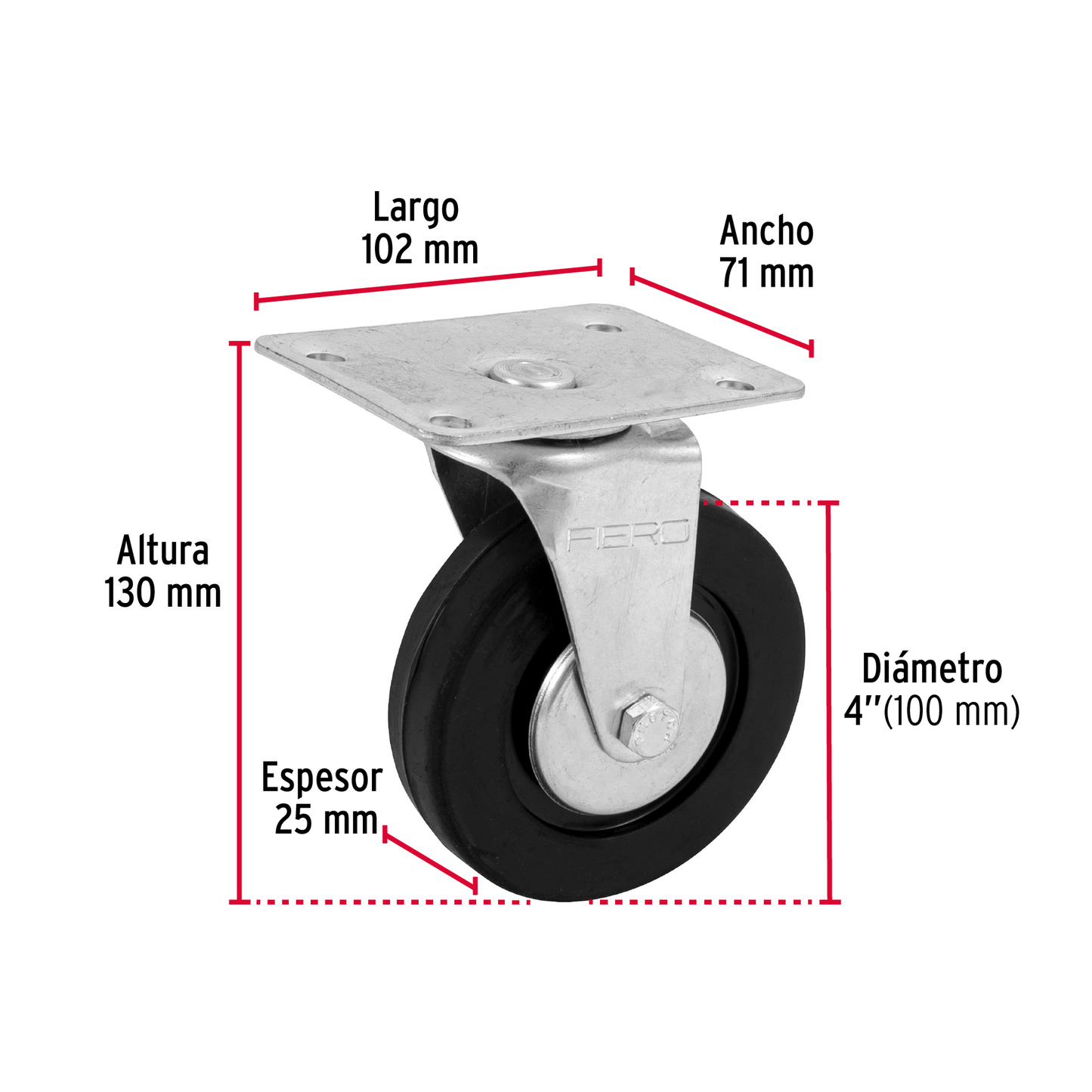 Rodaja hule 4", 25 mm con balero