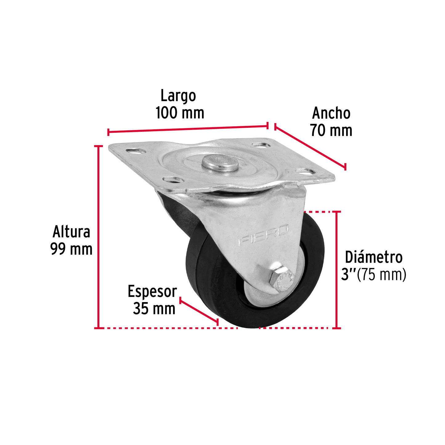 Rodaja hule 3", 35 mm con balero