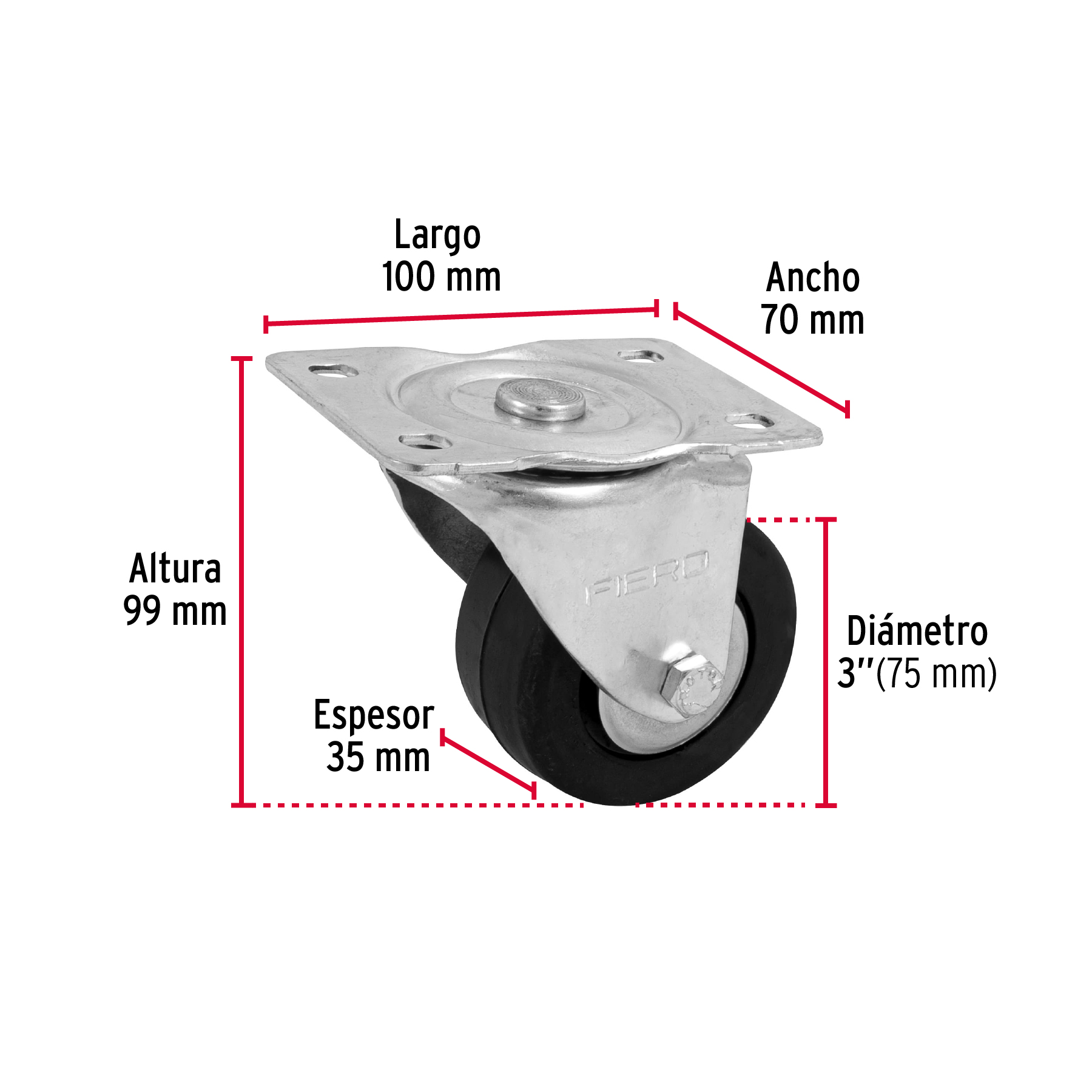 Rodaja hule 3", 35 mm con balero